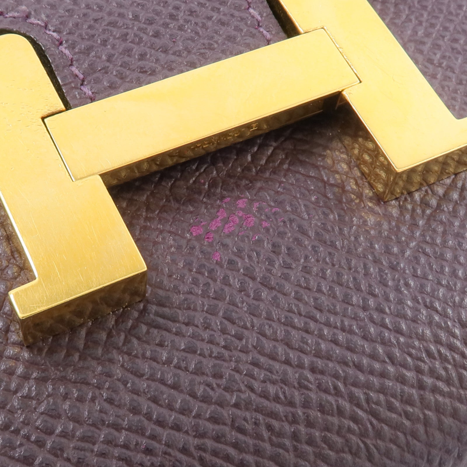 HERMES Epsom皮革Constance Wallet錢包Raisin