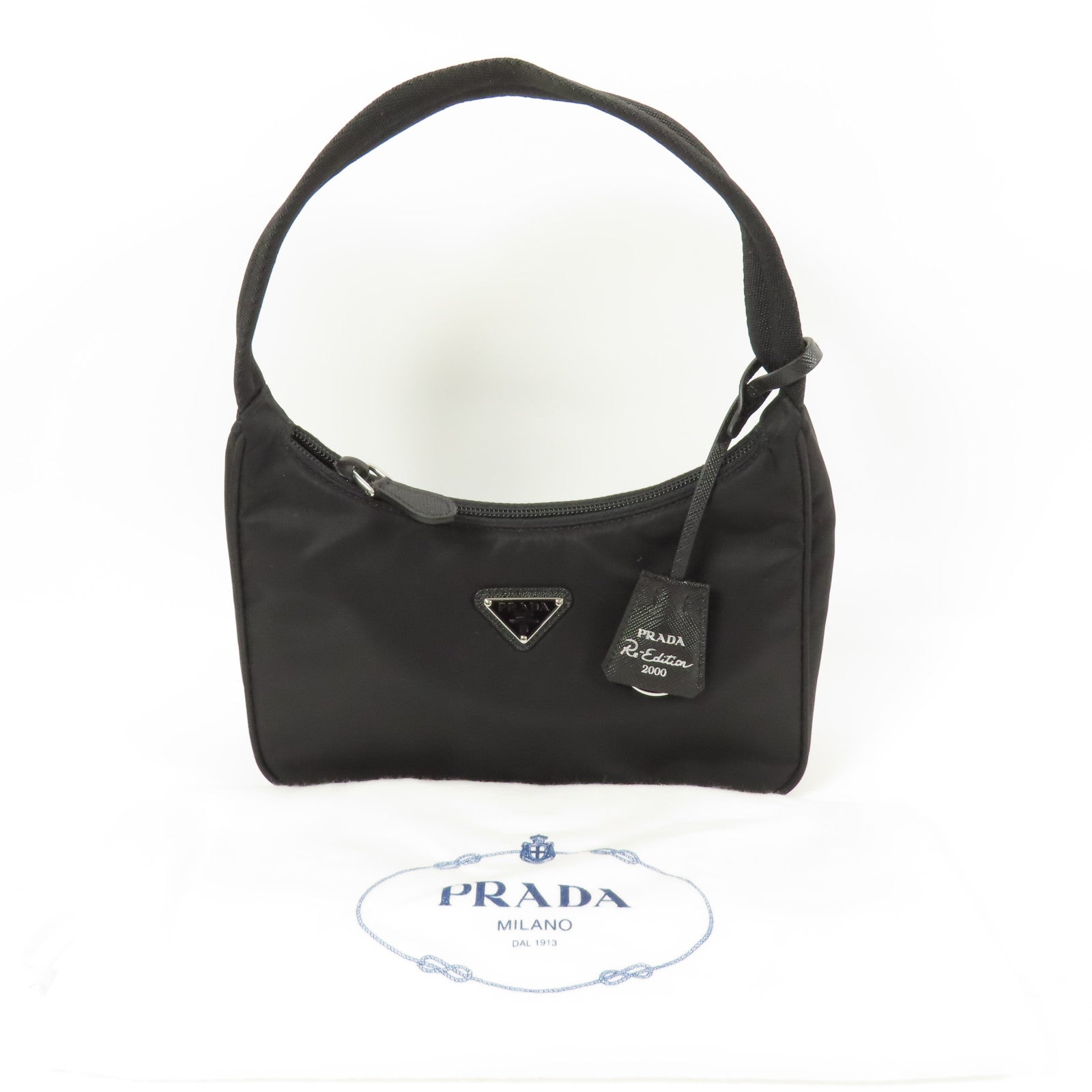 PRADA 【激減優惠】尼龍Re-Edition 2000 Mini銀扣手挽袋/肩背袋