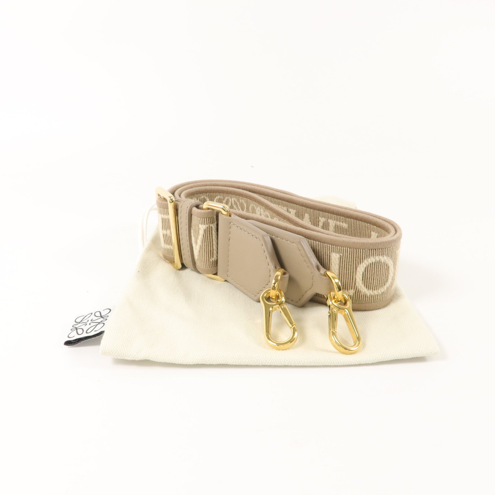 LOEWE 牛皮皮革/帆布Anagram Shoulder Strap肩帶
