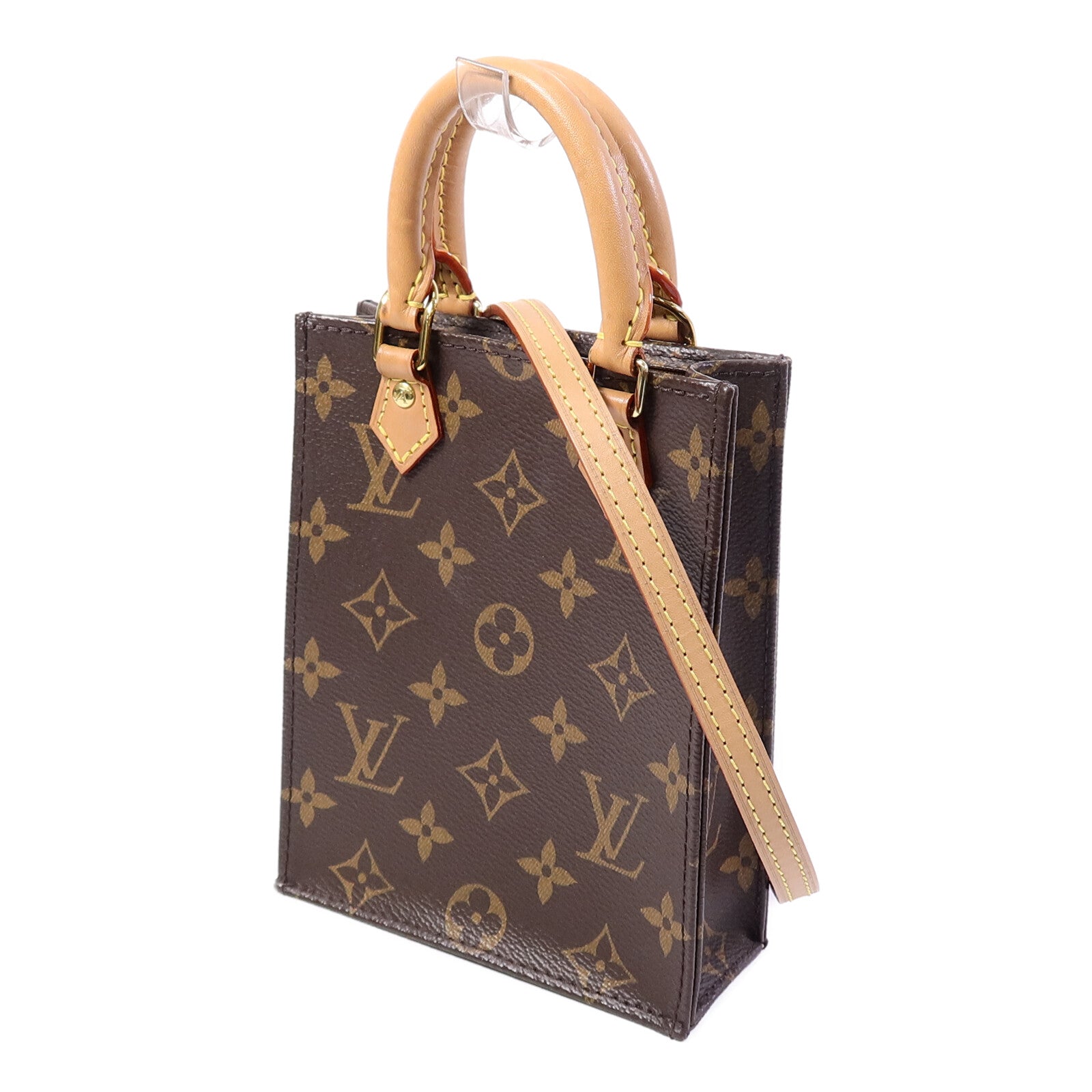 LOUIS VUITTON Monogram Petit Sac Plat手挽肩背兩用袋