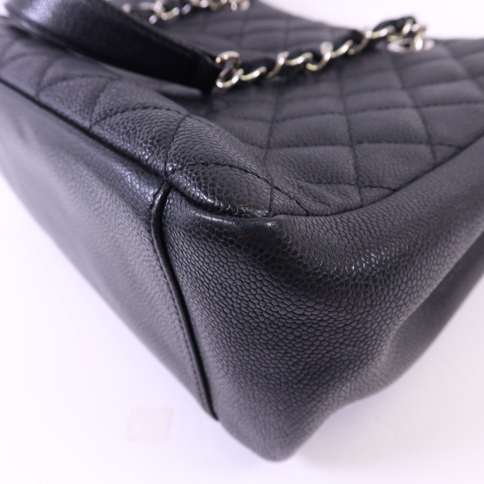 CHANEL 牛皮皮革GST Grand Shopping Tote Bag銀扣鏈帶肩背袋