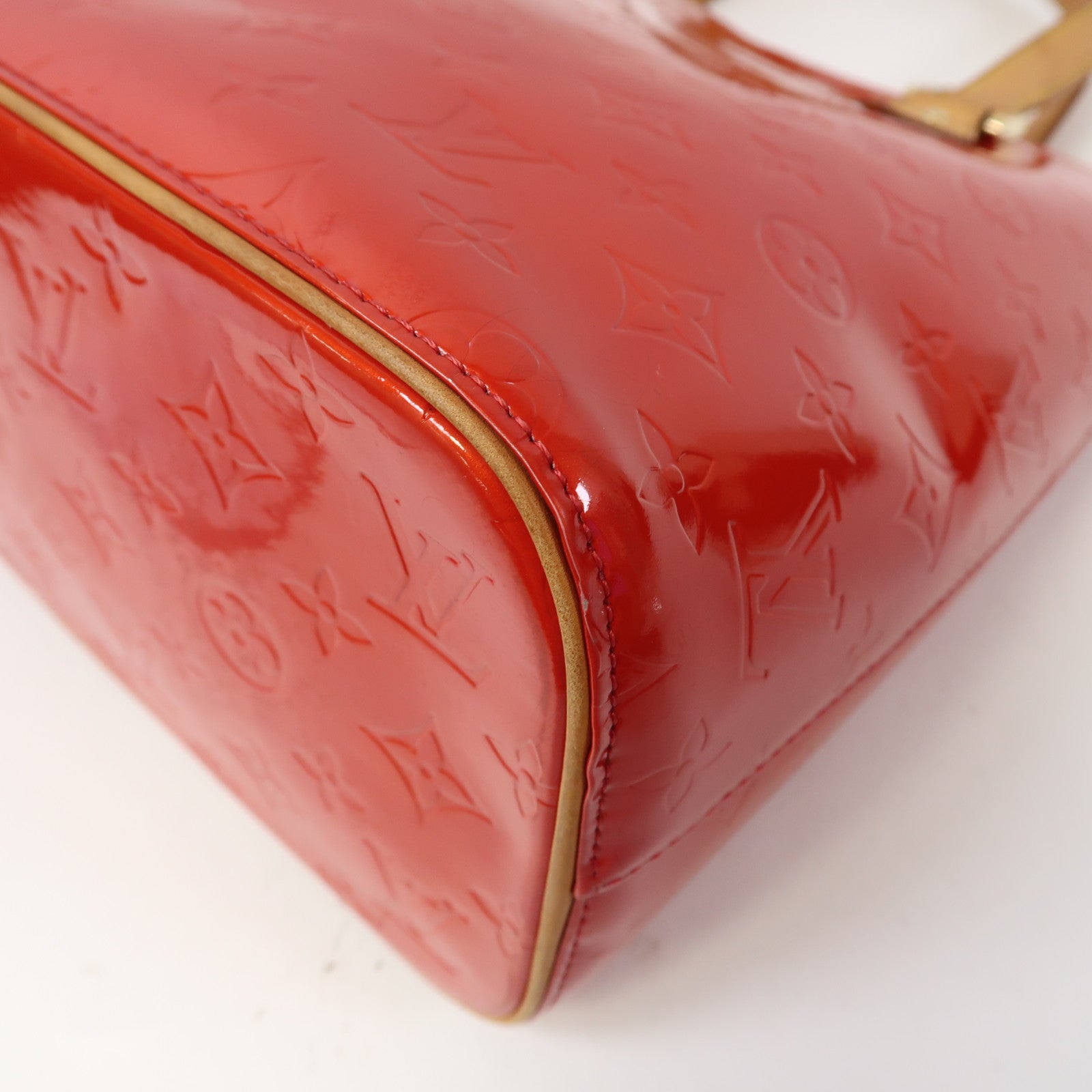 LOUIS VUITTON 【清倉大減價】Vernis Huston 金扣Tote Bag紅色
