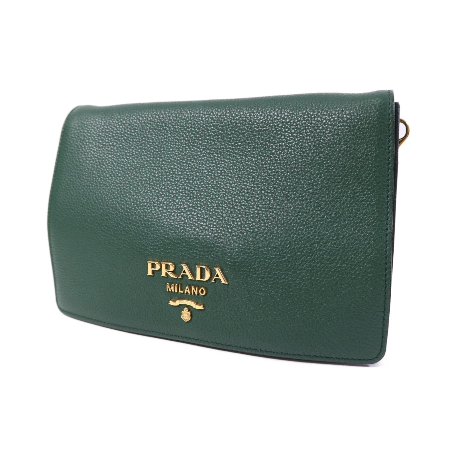 PRADA 皮革Shoulder Bag金扣肩背袋