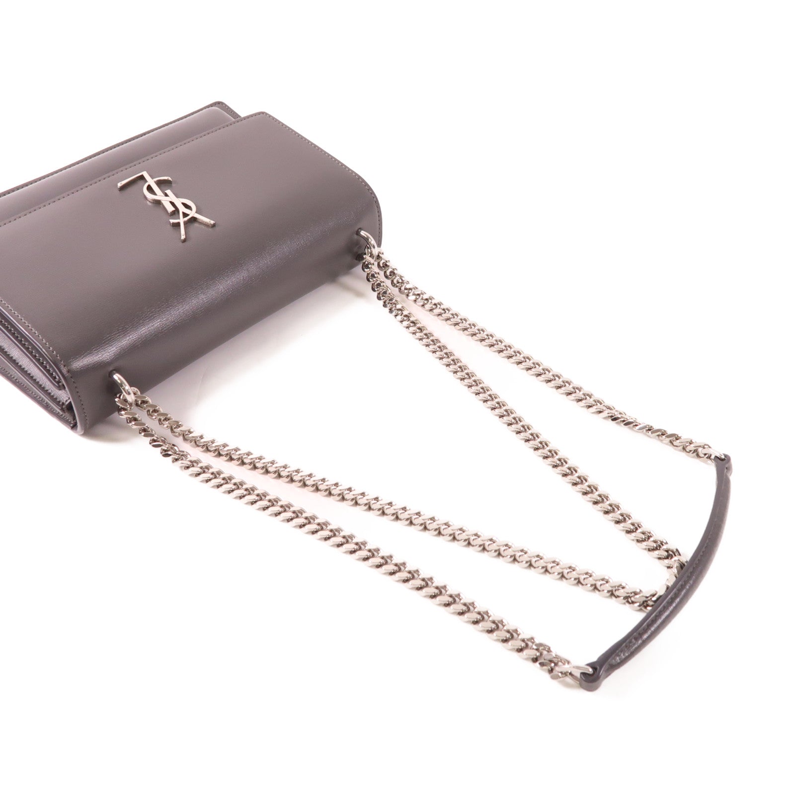 SAINT LAURENT 牛皮皮革Sunset Medium銀扣鏈帶肩背袋