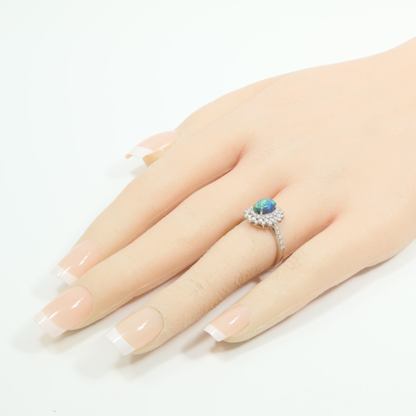JEWELRY PT950鉑金Opal Diamond Ring蛋白石/鑽石戒指