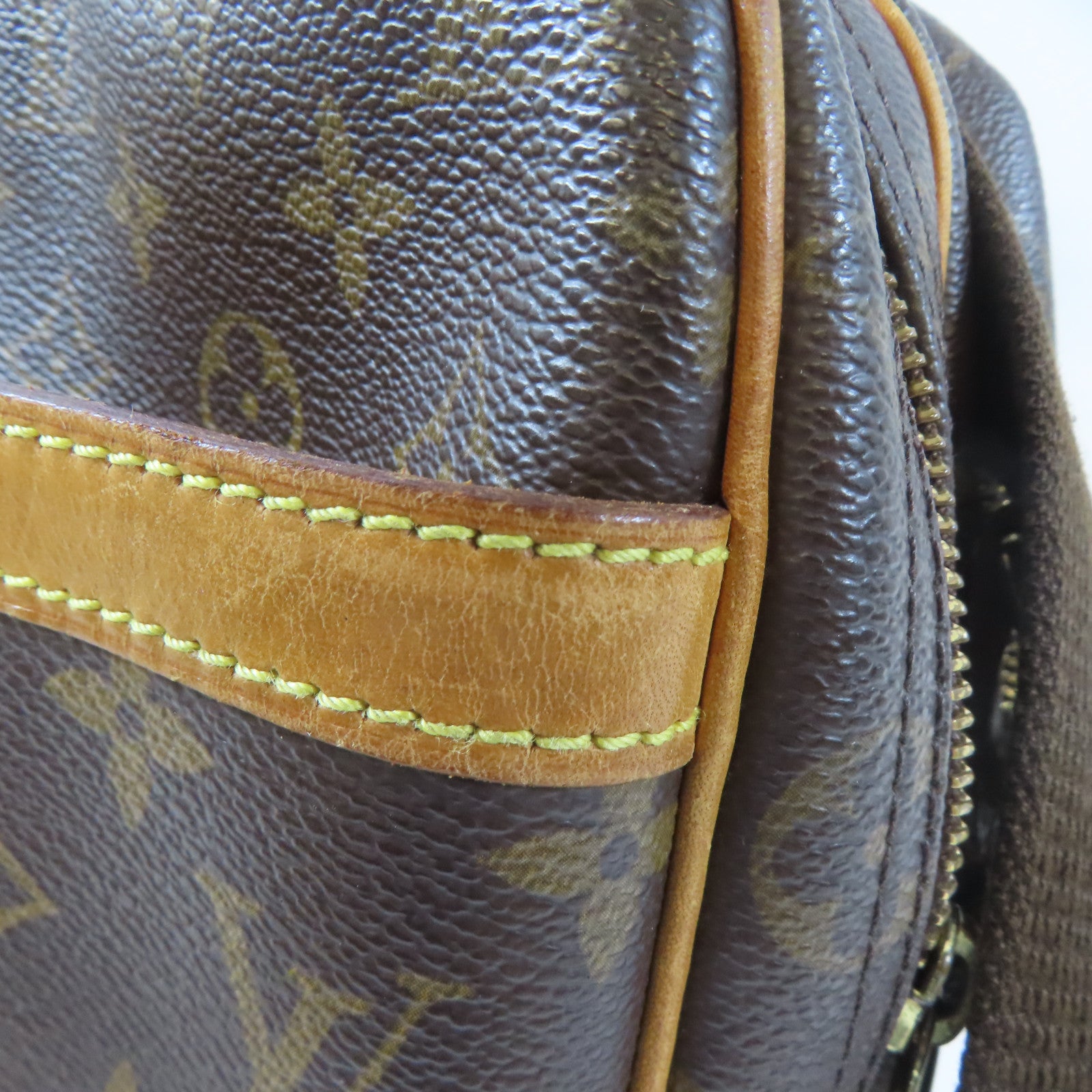 LOUIS VUITTON Monogram Reporter PM金扣肩背袋啡色