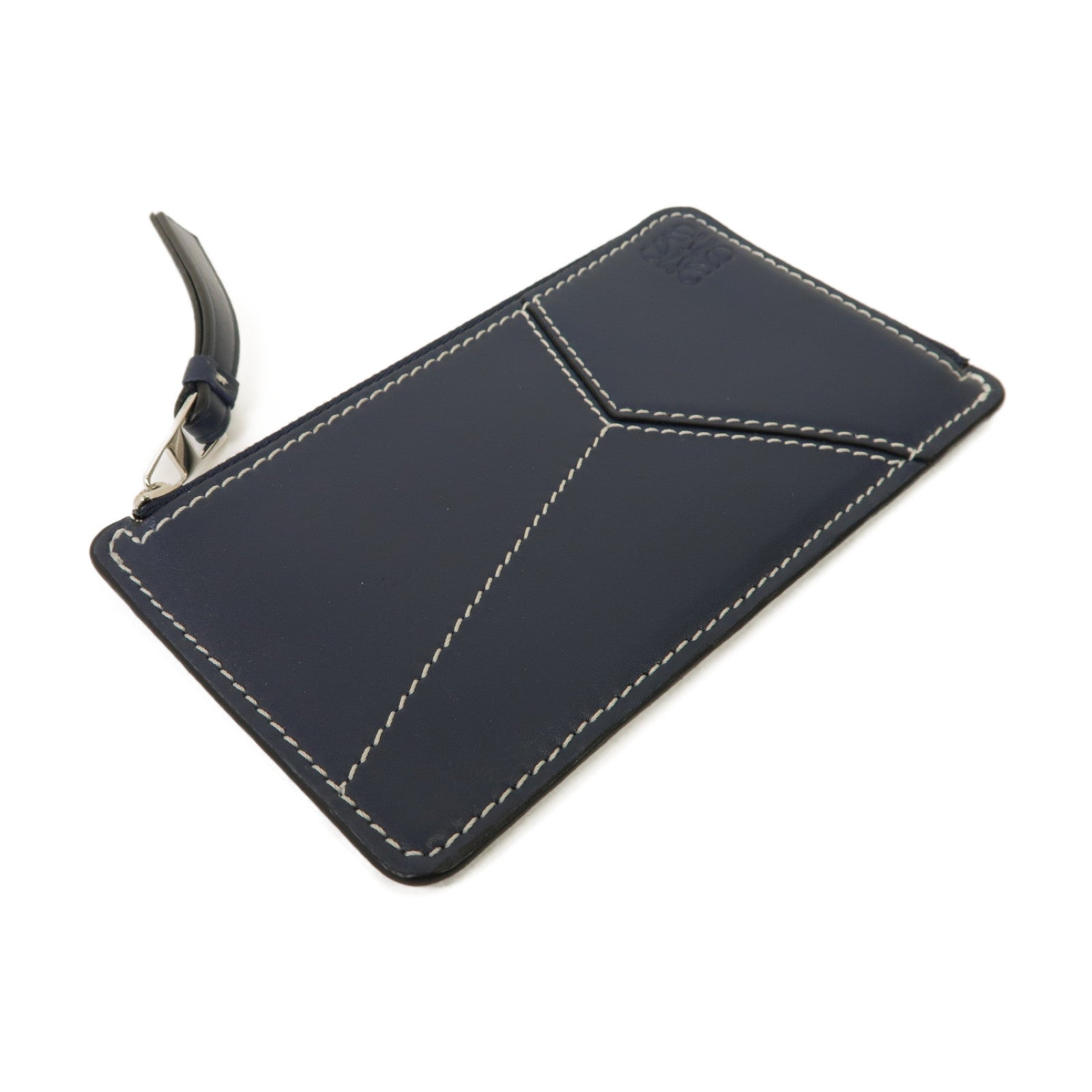 LOEWE 牛皮皮革Coin Case銀扣零錢包