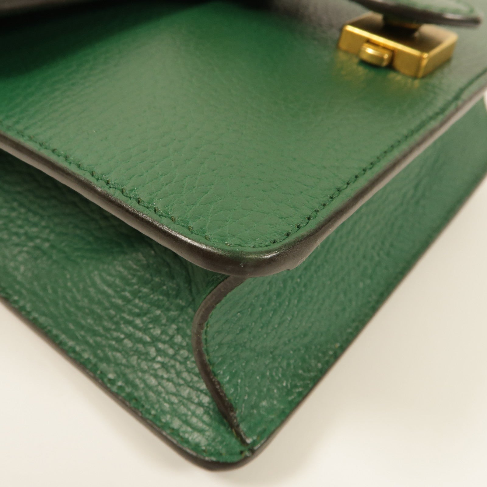 GUCCI GG SHW Dionysus Small Chain Shoulder Bag 421970 Calfskin Leather Green