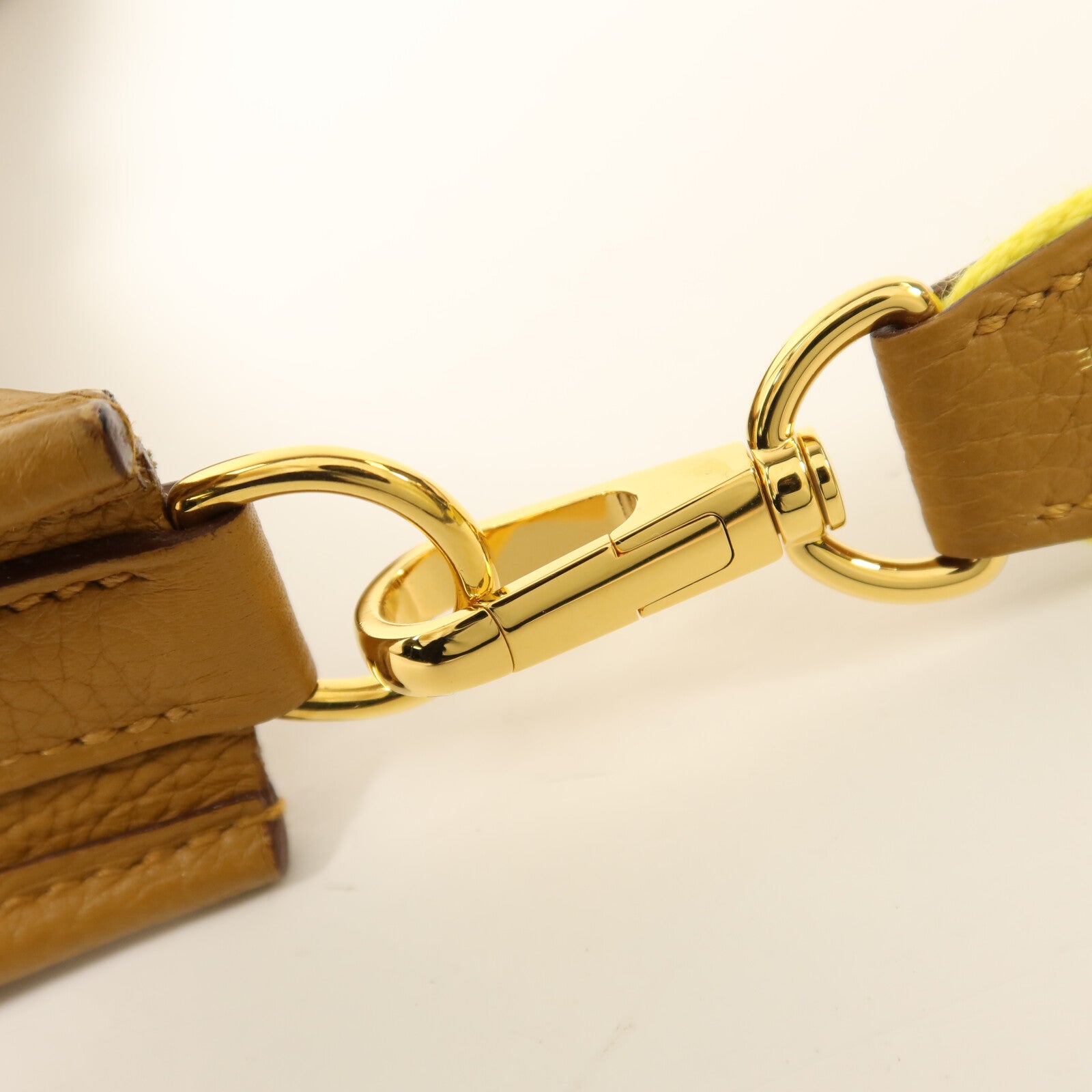 HERMES Maurice皮革Evelyne TPM金扣肩背袋Sesame/Lime