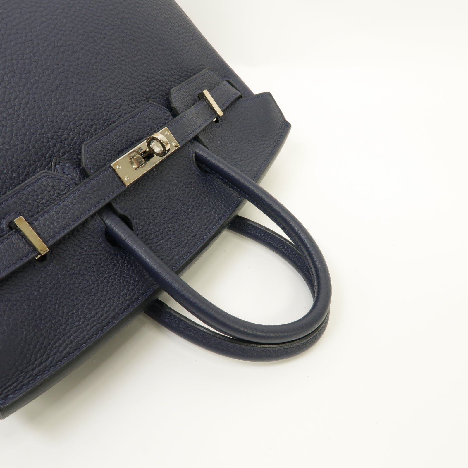 HERMES Togo皮革Birkin 25銀扣手挽袋Bleu Nuit午夜藍色