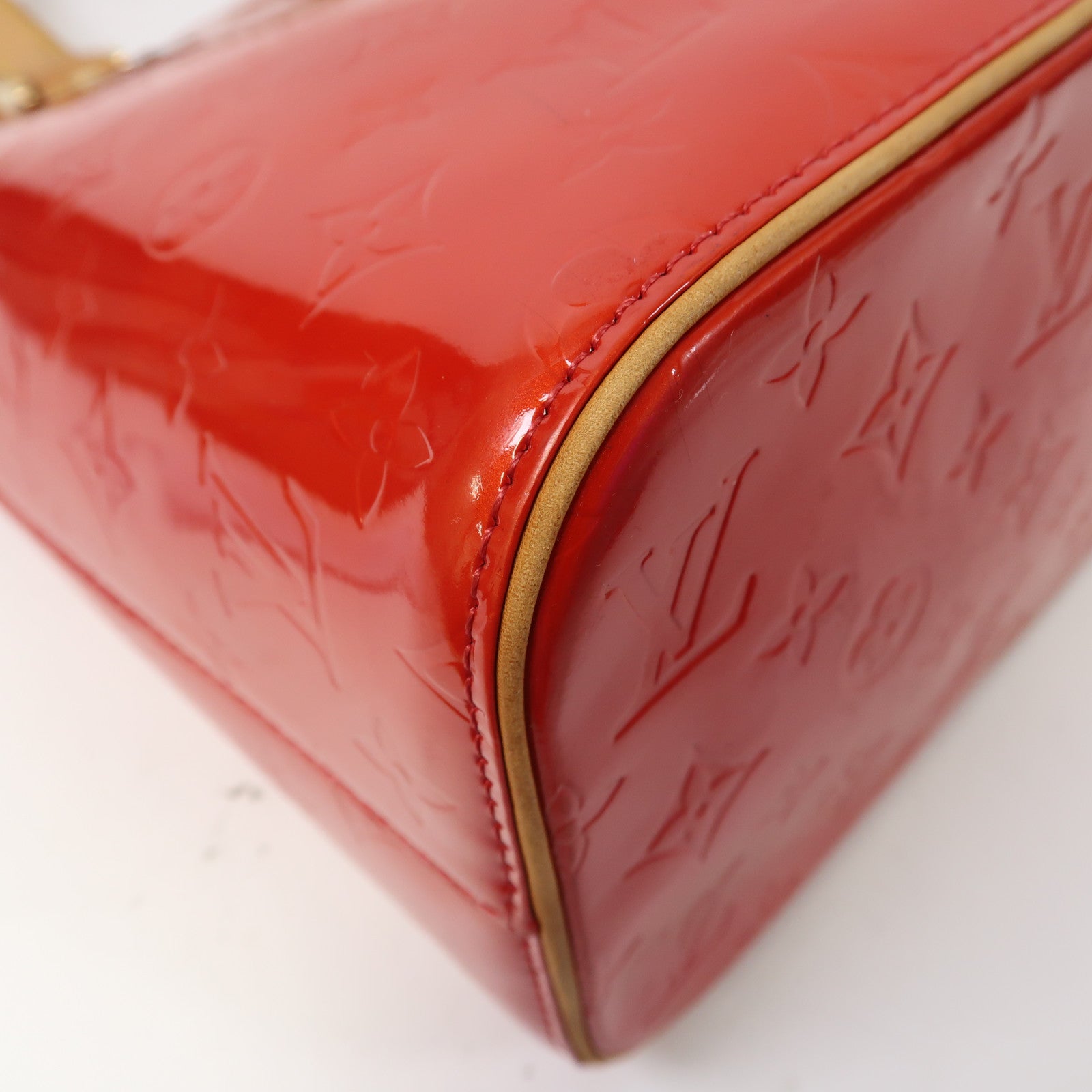 LOUIS VUITTON 【清倉大減價】Vernis Huston 金扣Tote Bag紅色