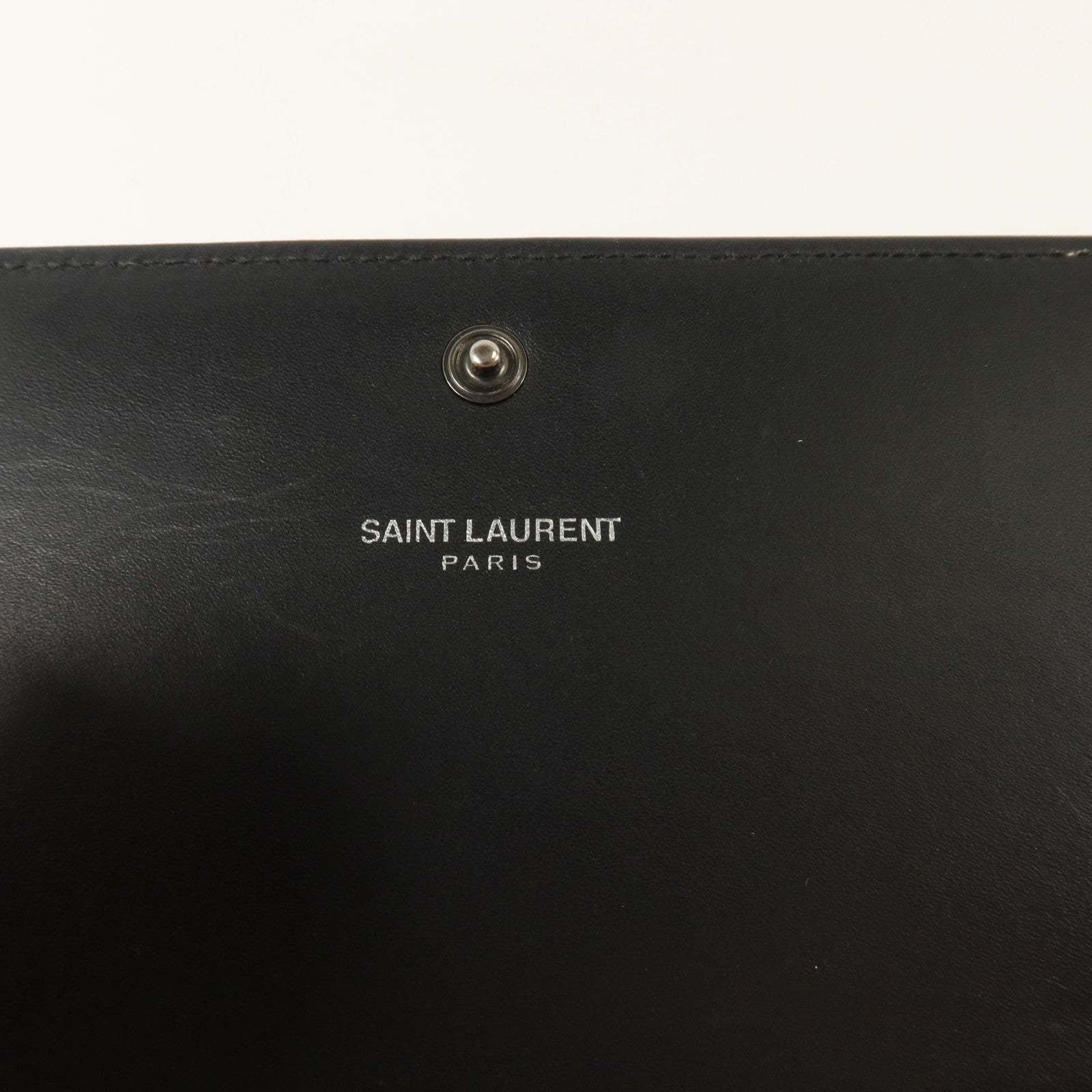 SAINT LAURENT 牛皮皮革Long Wallet銀扣長錢包