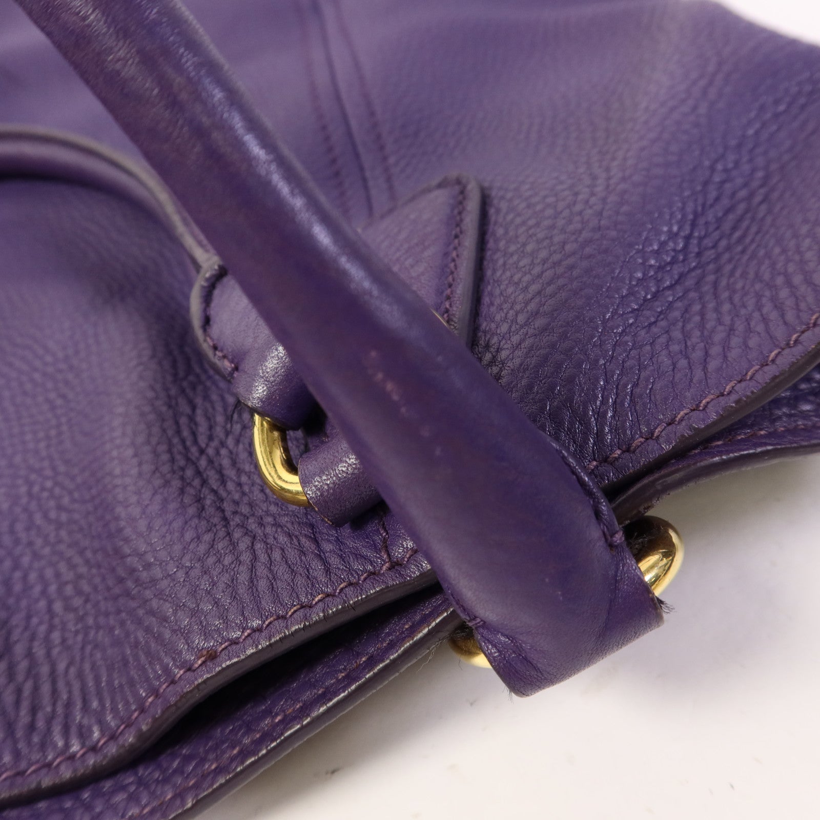PRADA 【激減優惠】牛皮皮革2 Way Shoulder Bag金扣手挽肩背兩用袋