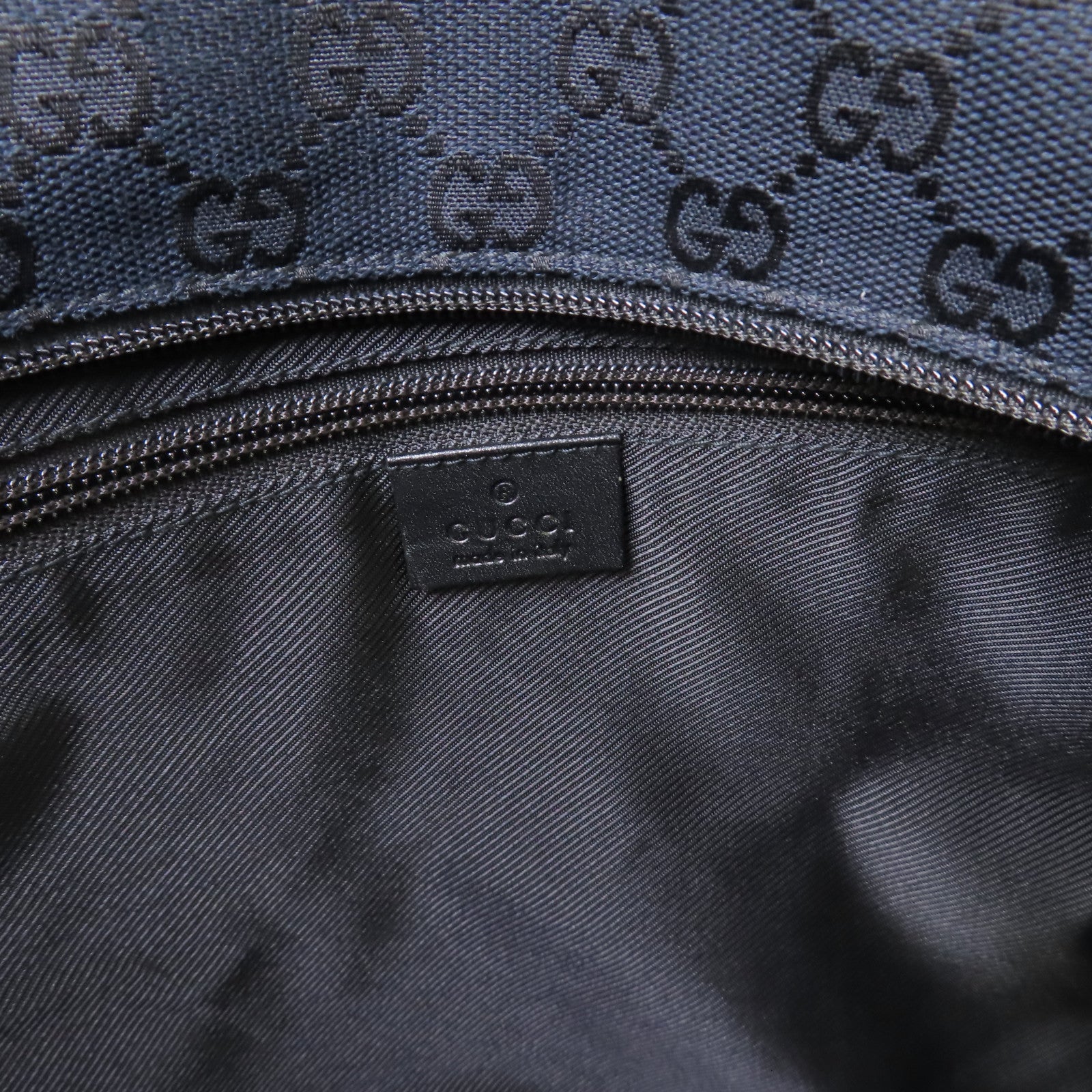 GUCCI GG帆布Tote Bag肩背袋黑色