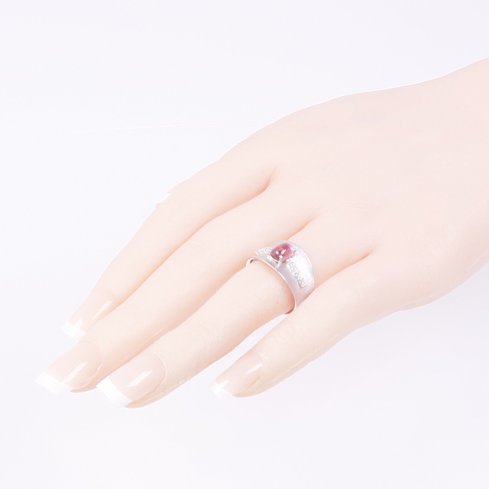 JEWELRY 18K白金Tourmaline Diamond Ring碧玺/鑽石戒指US#7