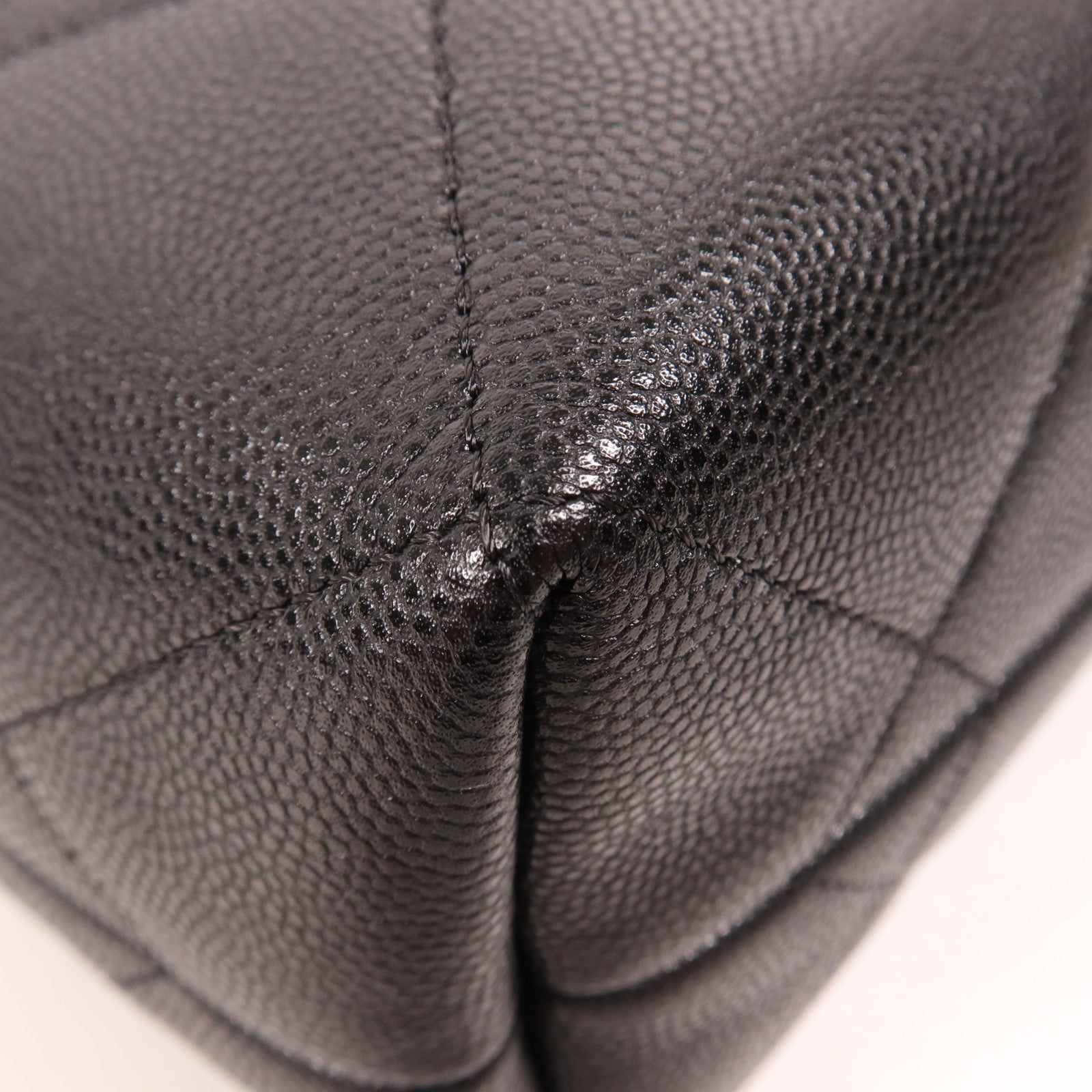 CHANEL 牛皮皮革Chain Shoulder金扣手挽肩背兩用袋