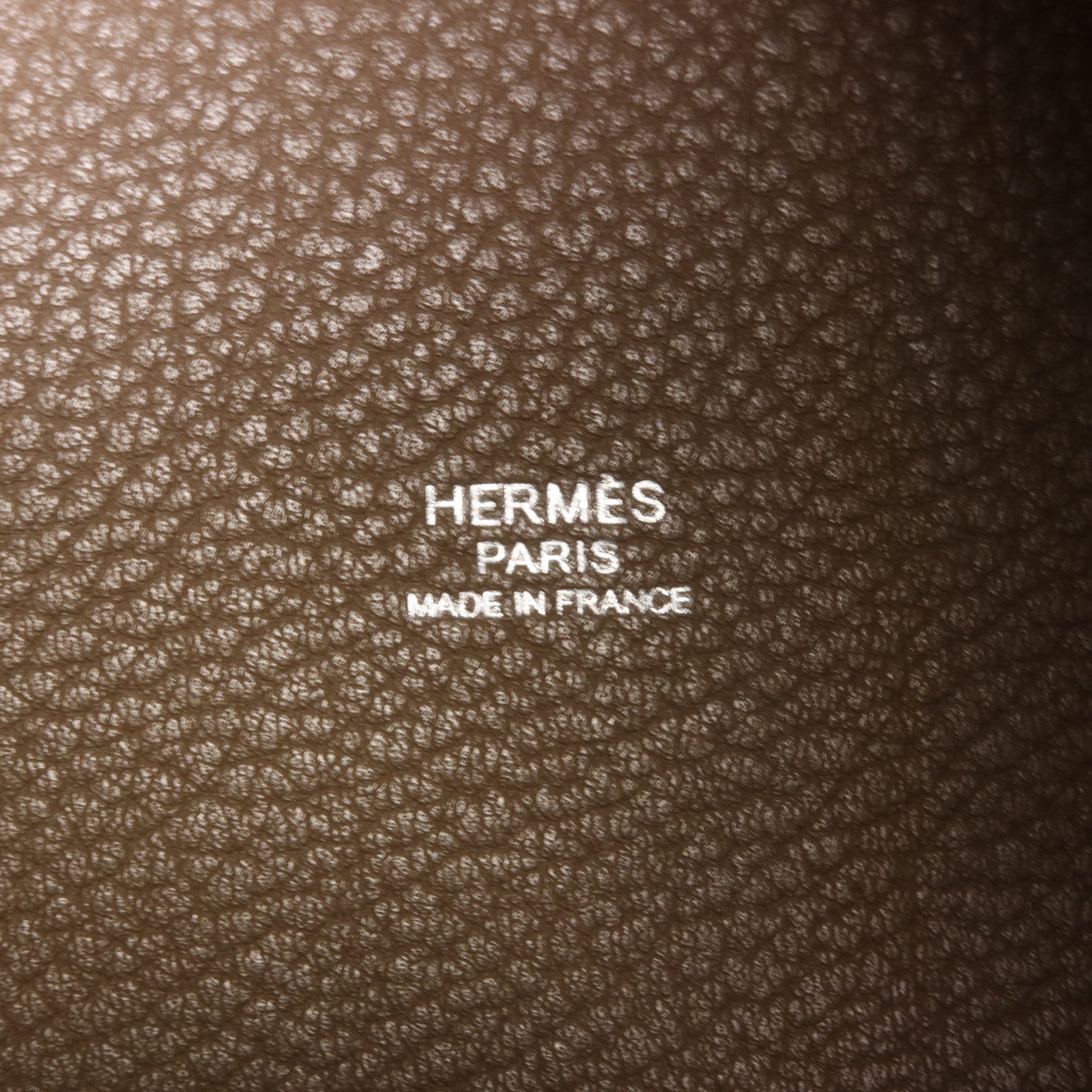 HERMES Clemence皮革Picotin MM銀扣手挽袋Etoupe