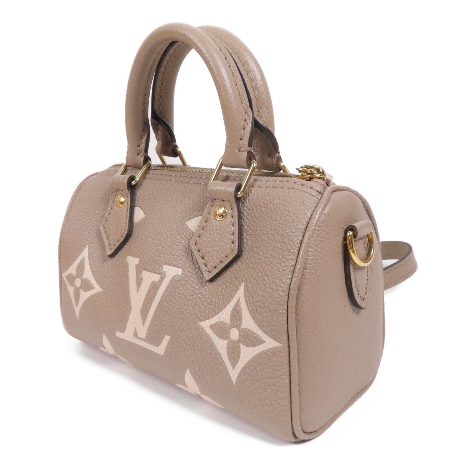 LOUIS VUITTON Monogram Empreinte Nano Speedy Bandouliere金扣手挽肩背兩用袋
