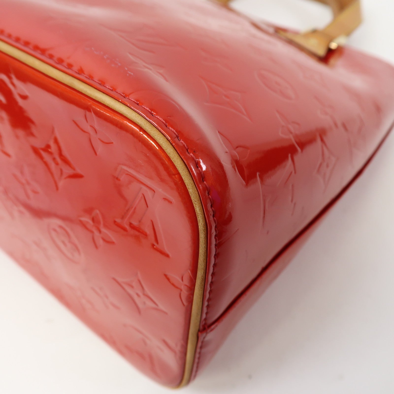 LOUIS VUITTON 【清倉大減價】Vernis Huston 金扣Tote Bag紅色