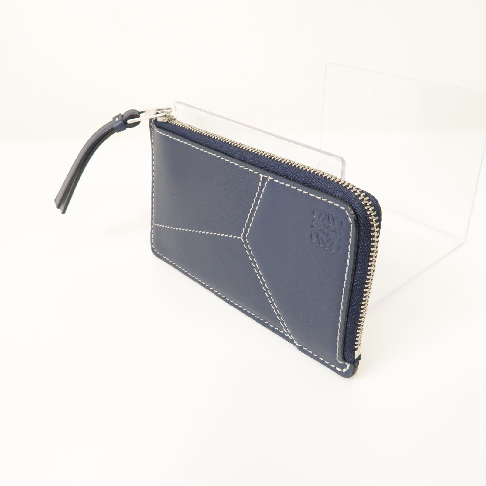 LOEWE 牛皮皮革Coin Case銀扣零錢包