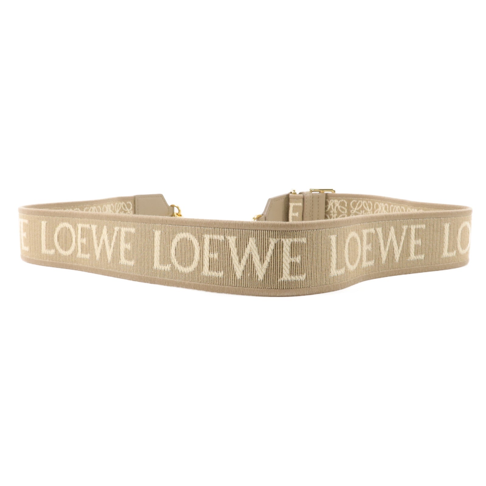 LOEWE 牛皮皮革/帆布Anagram Shoulder Strap肩帶