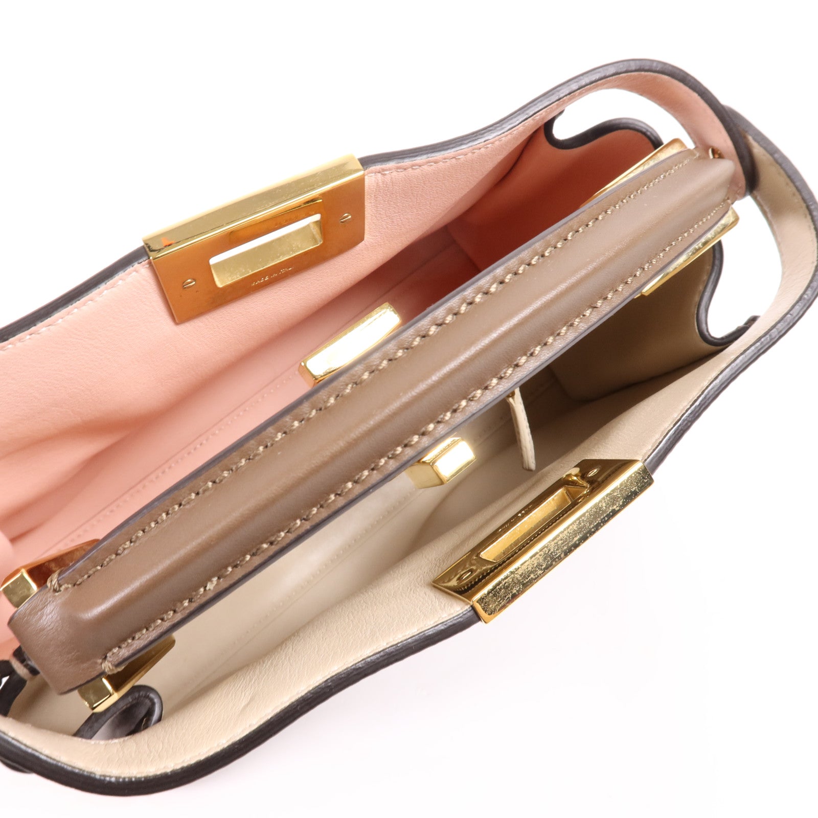 FENDI 牛皮皮革Peekaboo金扣手挽肩背兩用袋