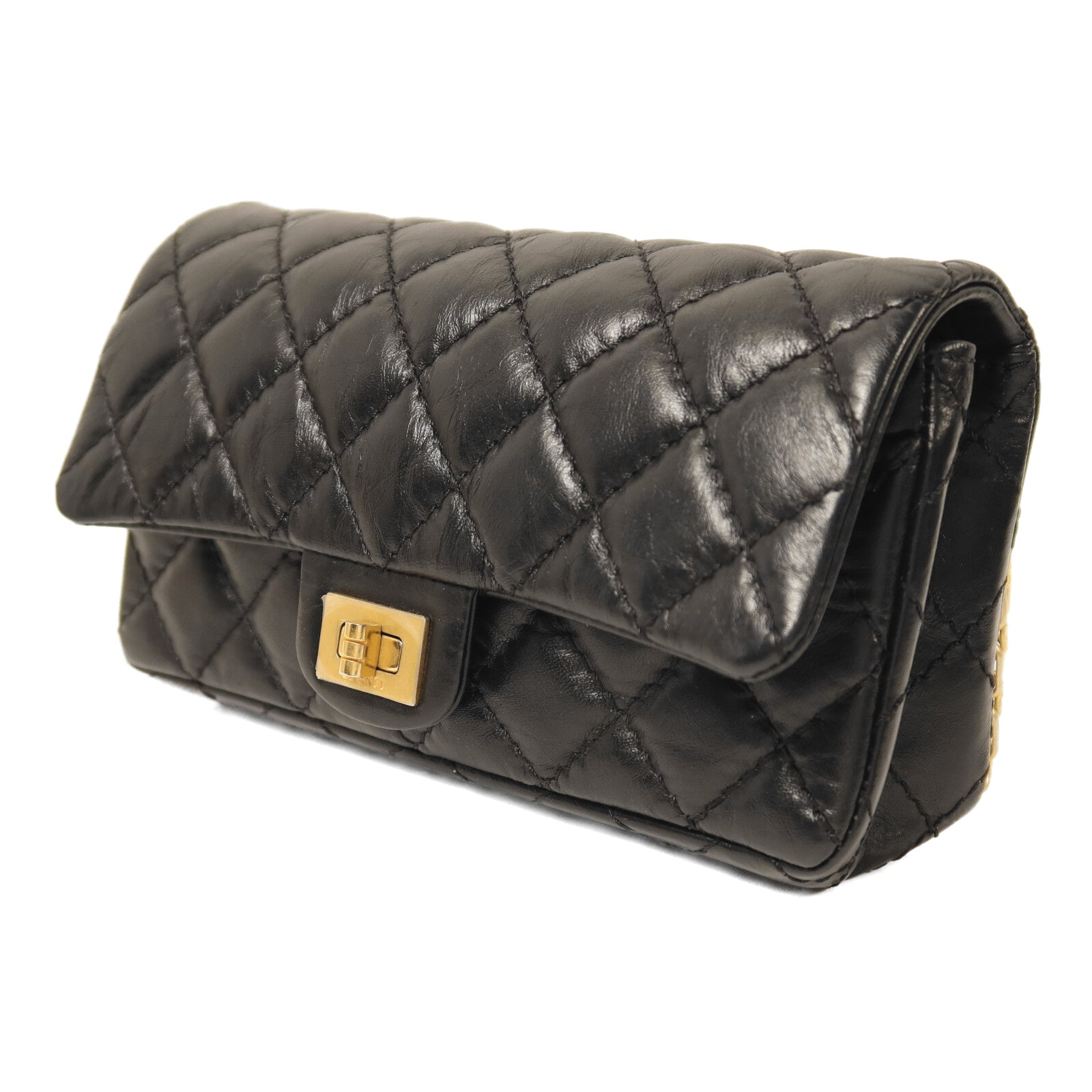 CHANEL 牛皮皮革Shoulder Bag金扣鏈帶肩背袋