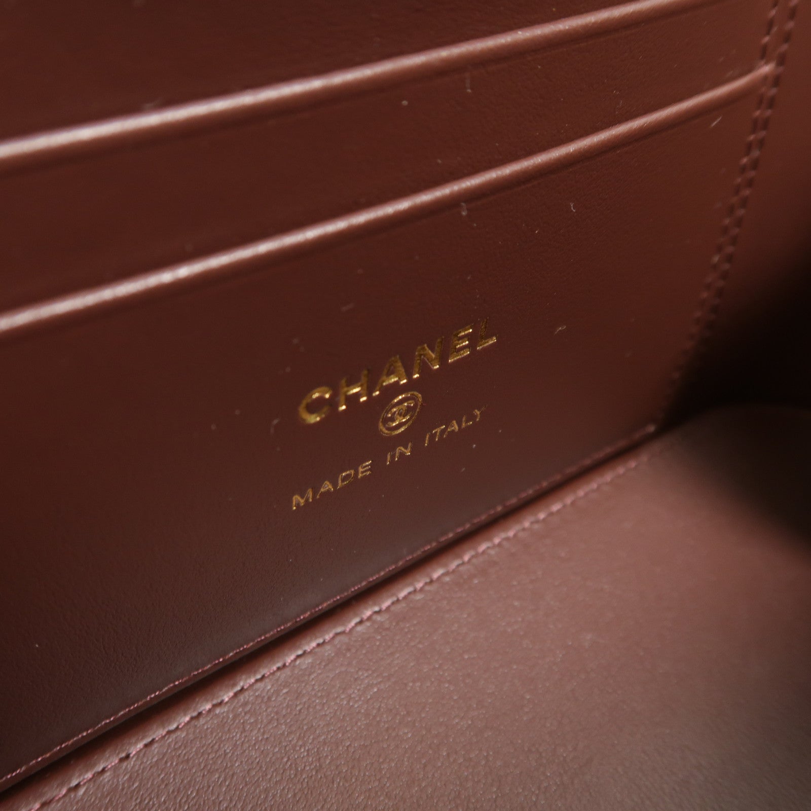 CHANEL 牛皮皮革Vanity Case鏈帶肩背袋