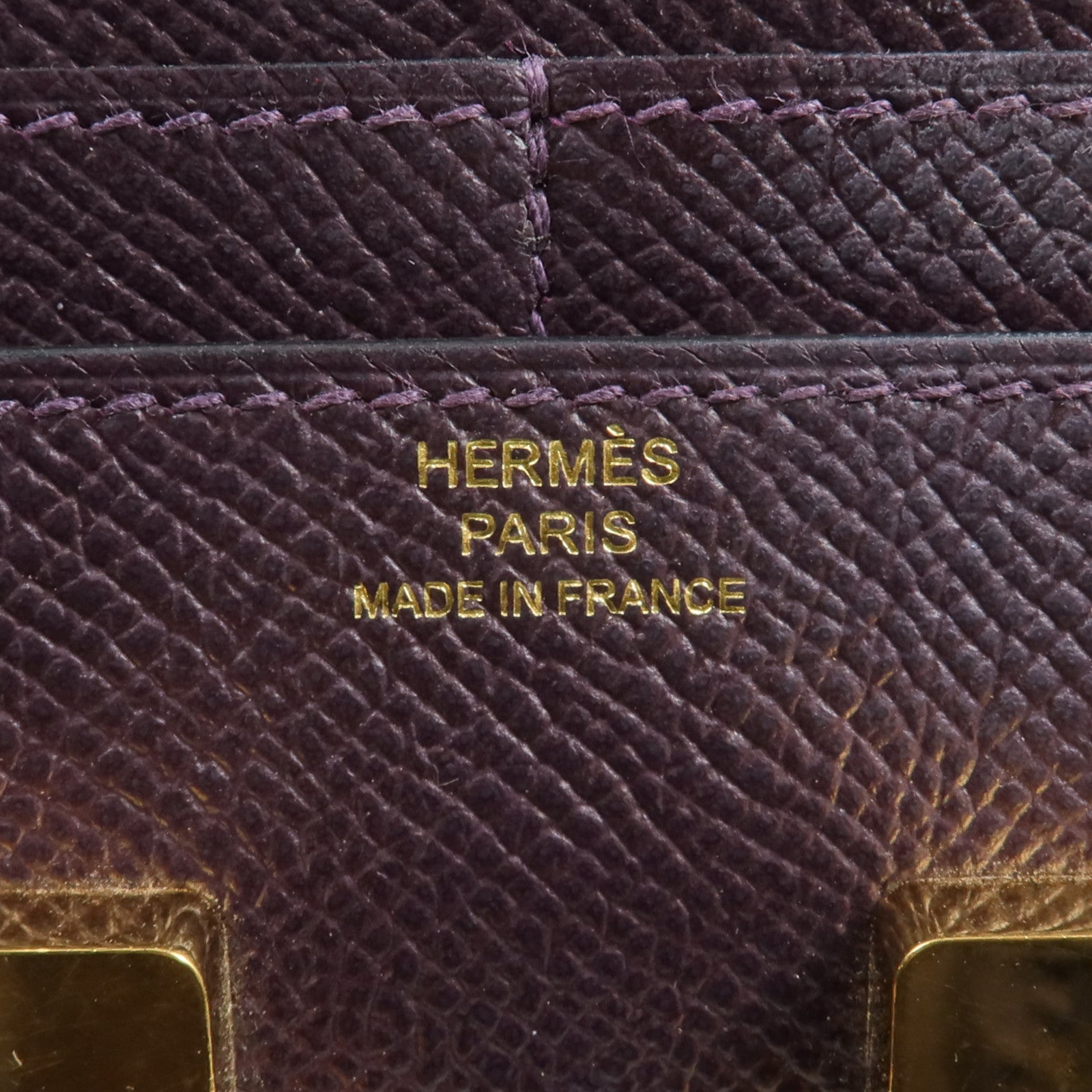 HERMES Epsom皮革Constance Wallet錢包Raisin