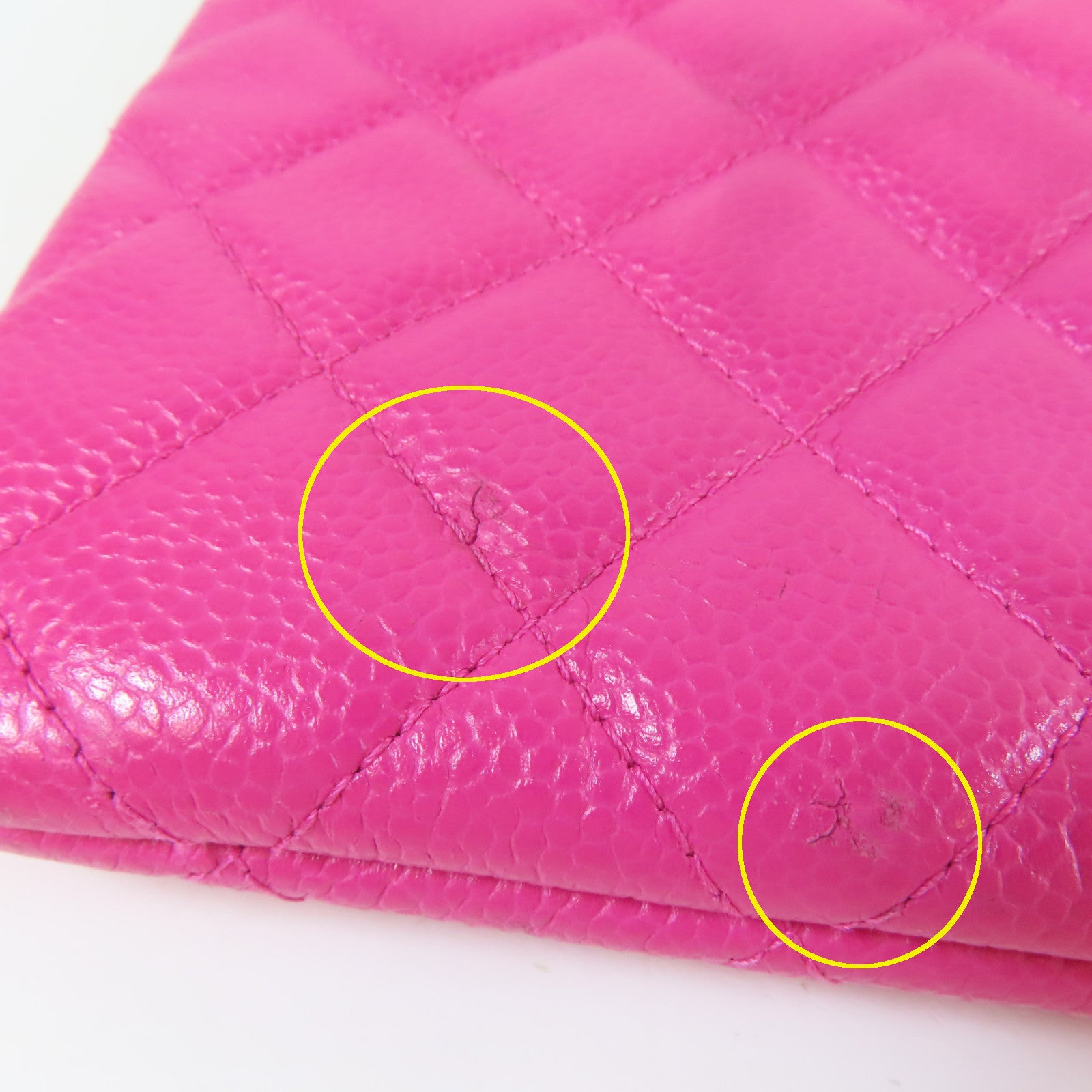 CHANEL 【激減優惠】菱格牛皮皮革Clutch銀扣手拿包粉紅色