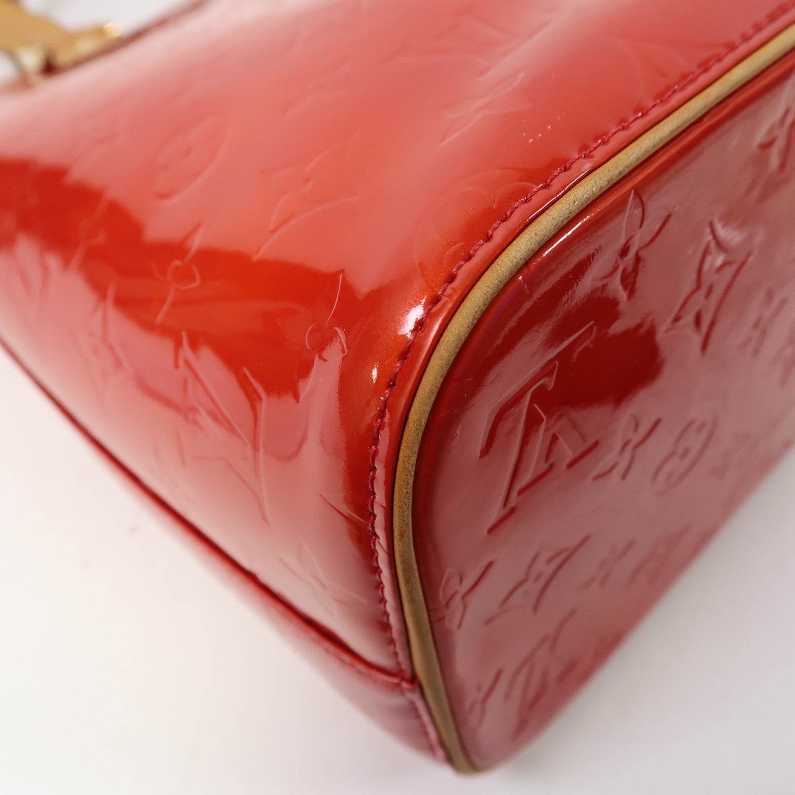 LOUIS VUITTON 【清倉大減價】Vernis Huston 金扣Tote Bag紅色