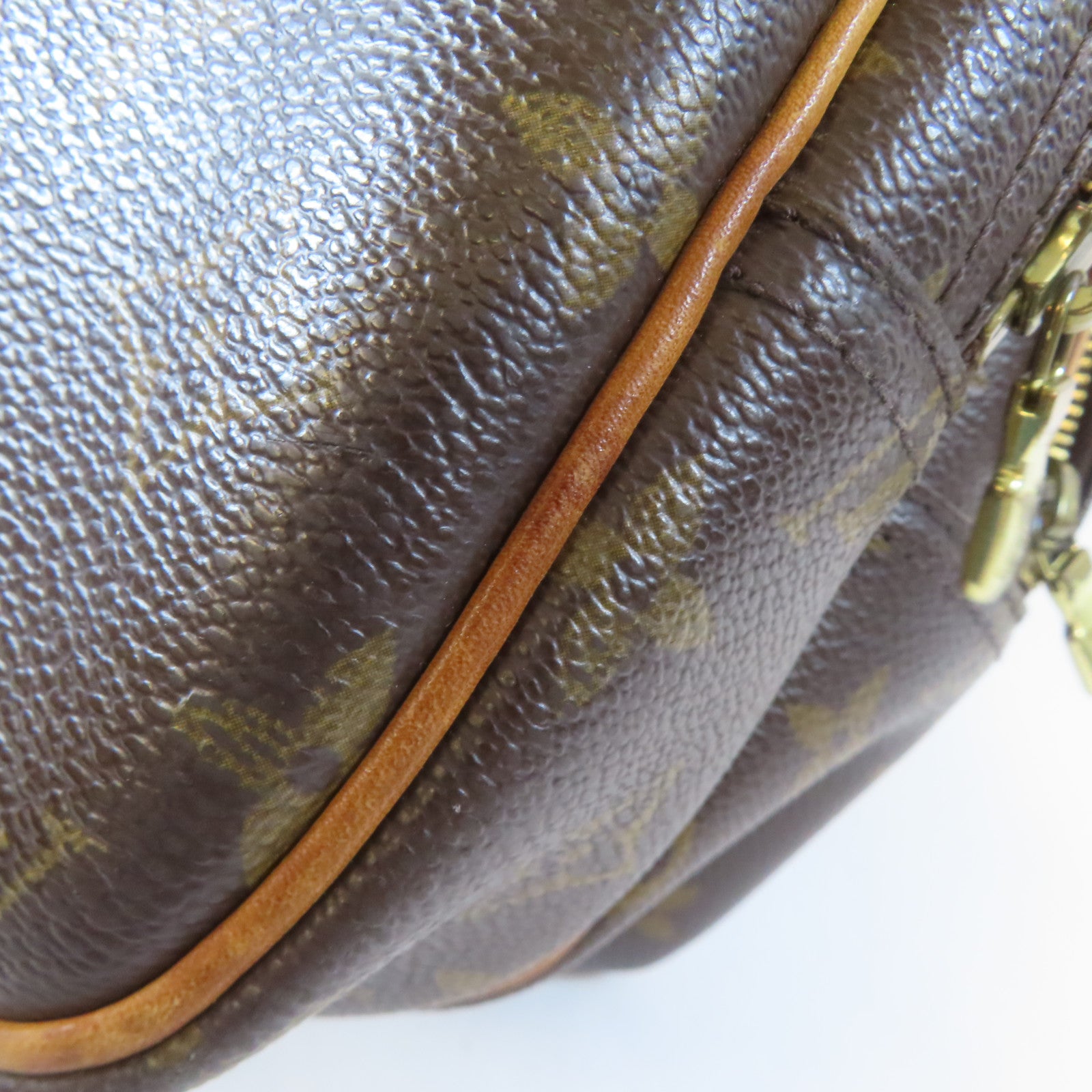 LOUIS VUITTON Monogram Reporter PM金扣肩背袋啡色