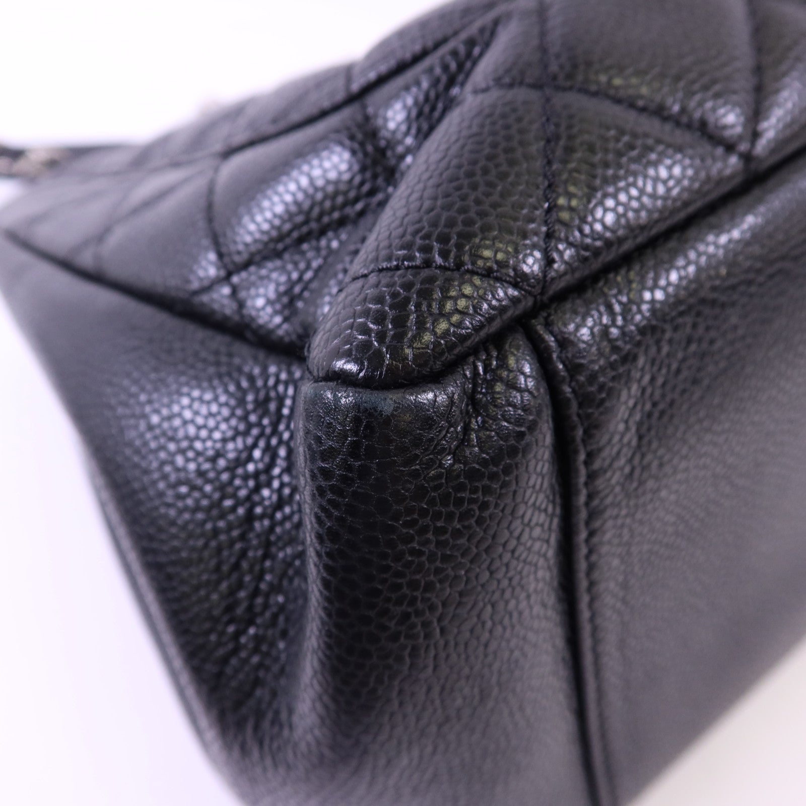 CHANEL 牛皮皮革GST Grand Shopping Tote Bag銀扣鏈帶肩背袋