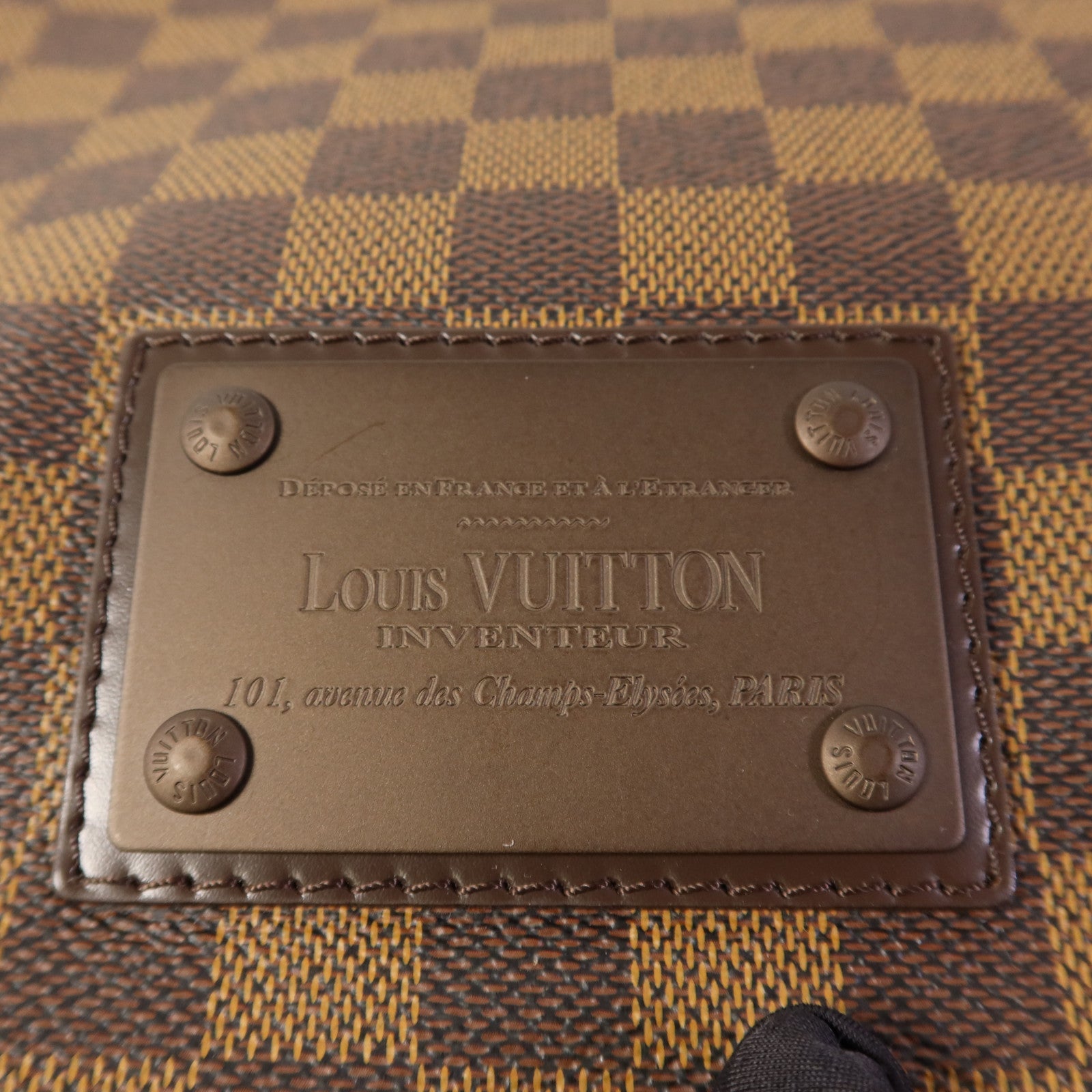 LOUIS VUITTON Damier Brooklyn GM金扣肩背袋
