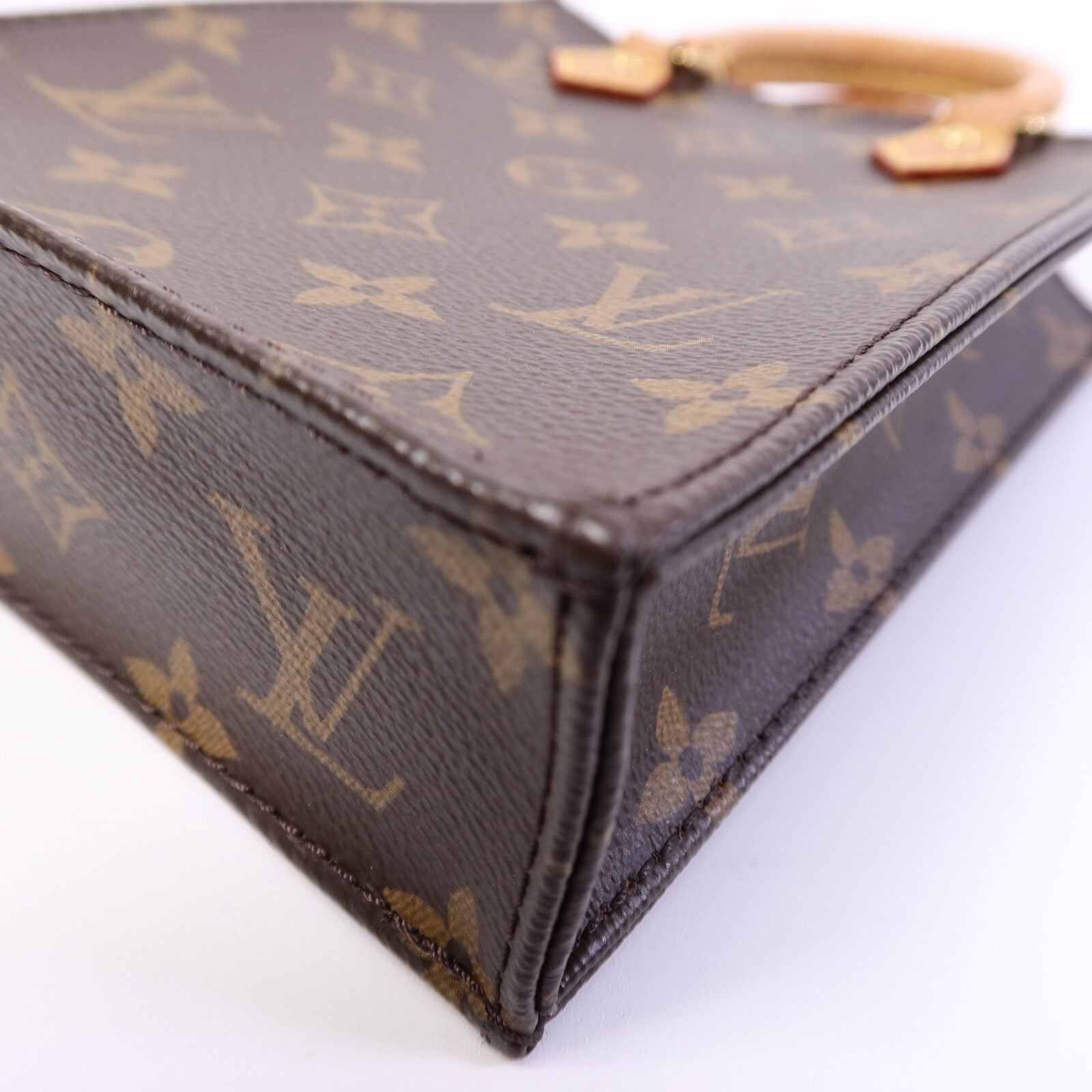 LOUIS VUITTON Monogram Petit Sac Plat手挽肩背兩用袋