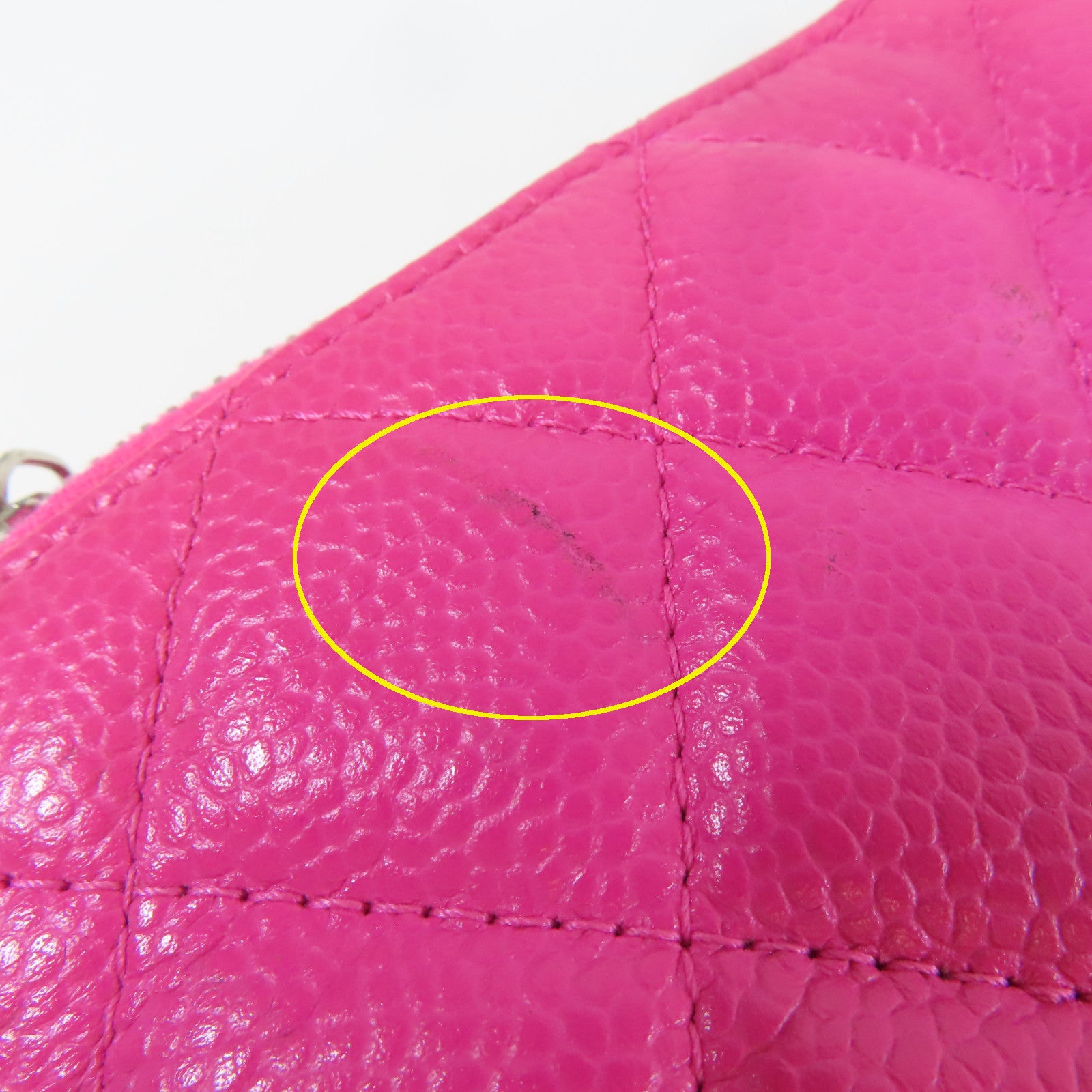CHANEL 【激減優惠】菱格牛皮皮革Clutch銀扣手拿包粉紅色