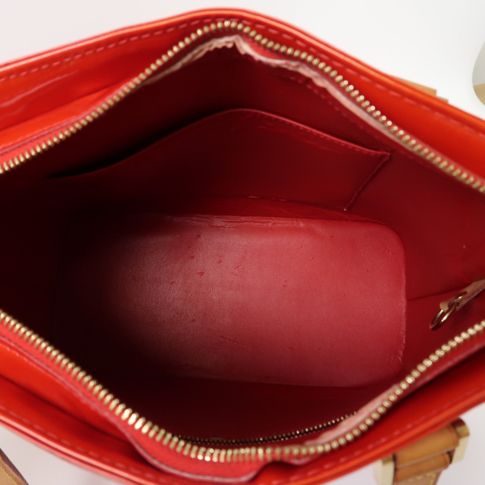 LOUIS VUITTON 【清倉大減價】Vernis Huston 金扣Tote Bag紅色