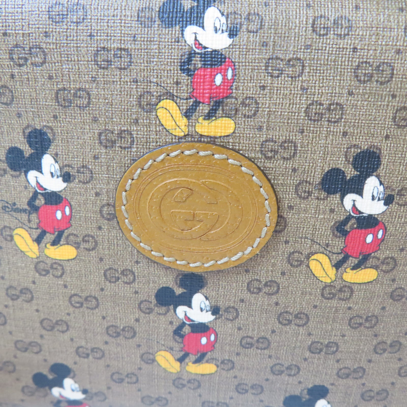 GUCCI 【激減優惠】塗層帆布Disney Gucci Mini Supreme Belt Bag金扣腰包啡色