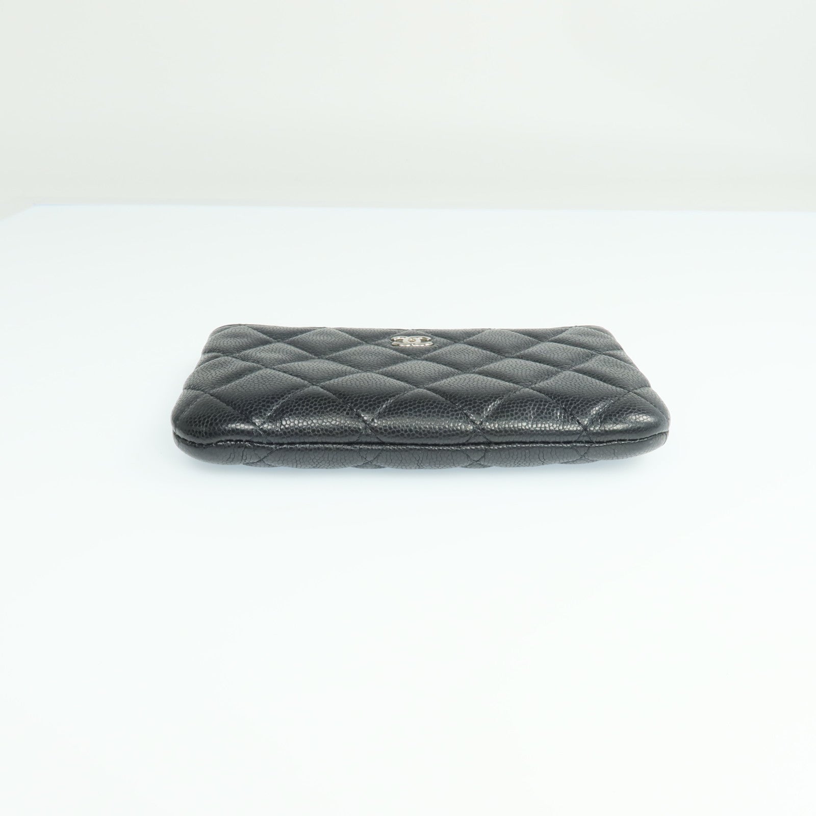 CHANEL 牛皮皮革Pouch銀扣錢包