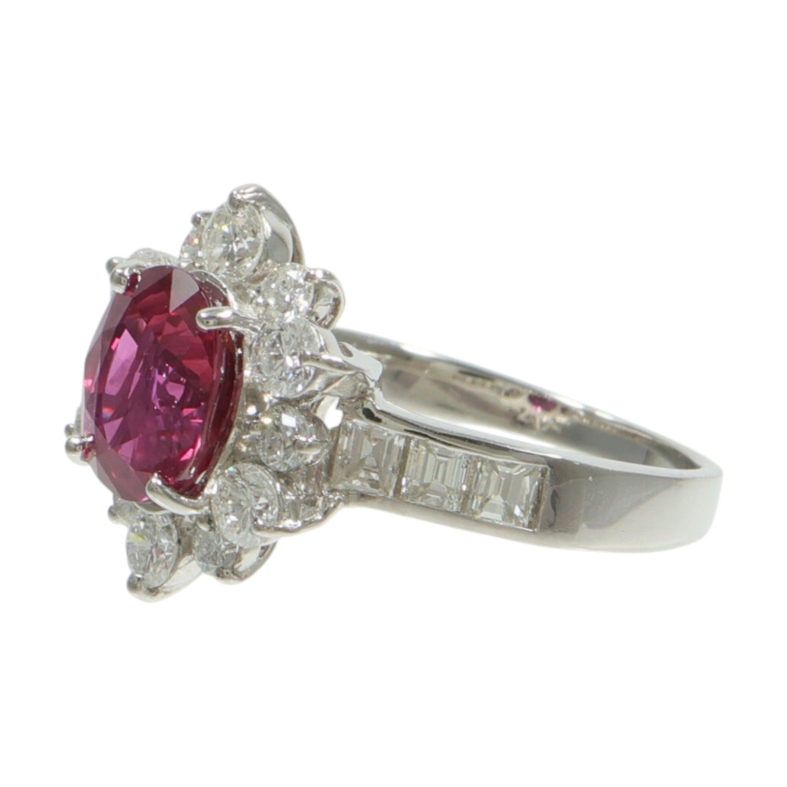 JEWELRY PT900鉑金Ruby Diamond Ring紅寶石/鑽石戒指