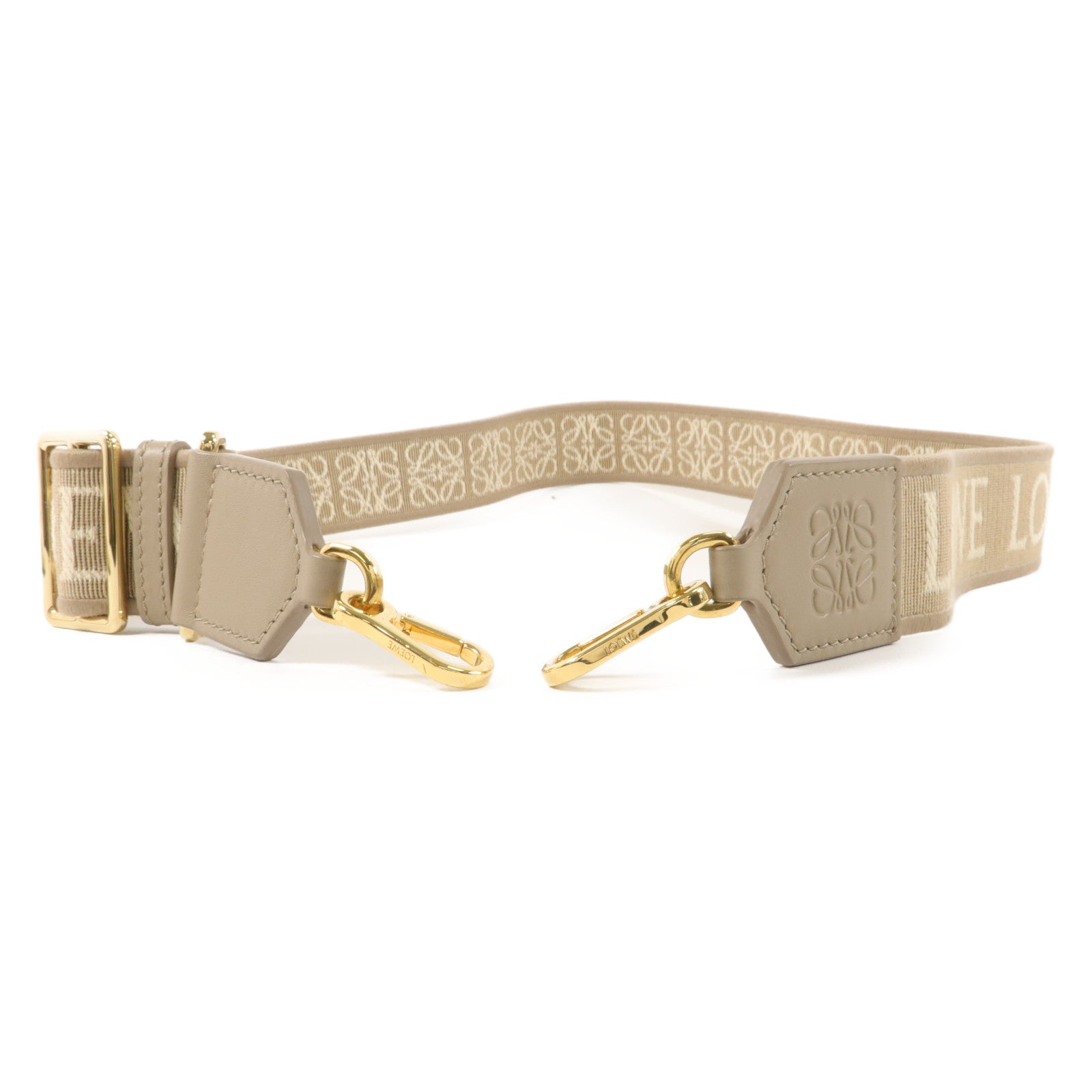 LOEWE 牛皮皮革/帆布Anagram Shoulder Strap肩帶