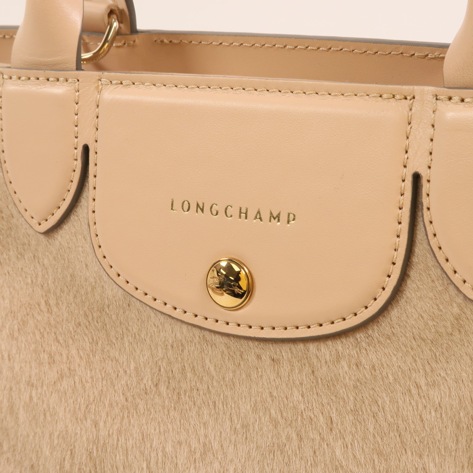 Longchamp 牛皮皮革2 Way Shoulder Bag金扣手挽肩背兩用袋