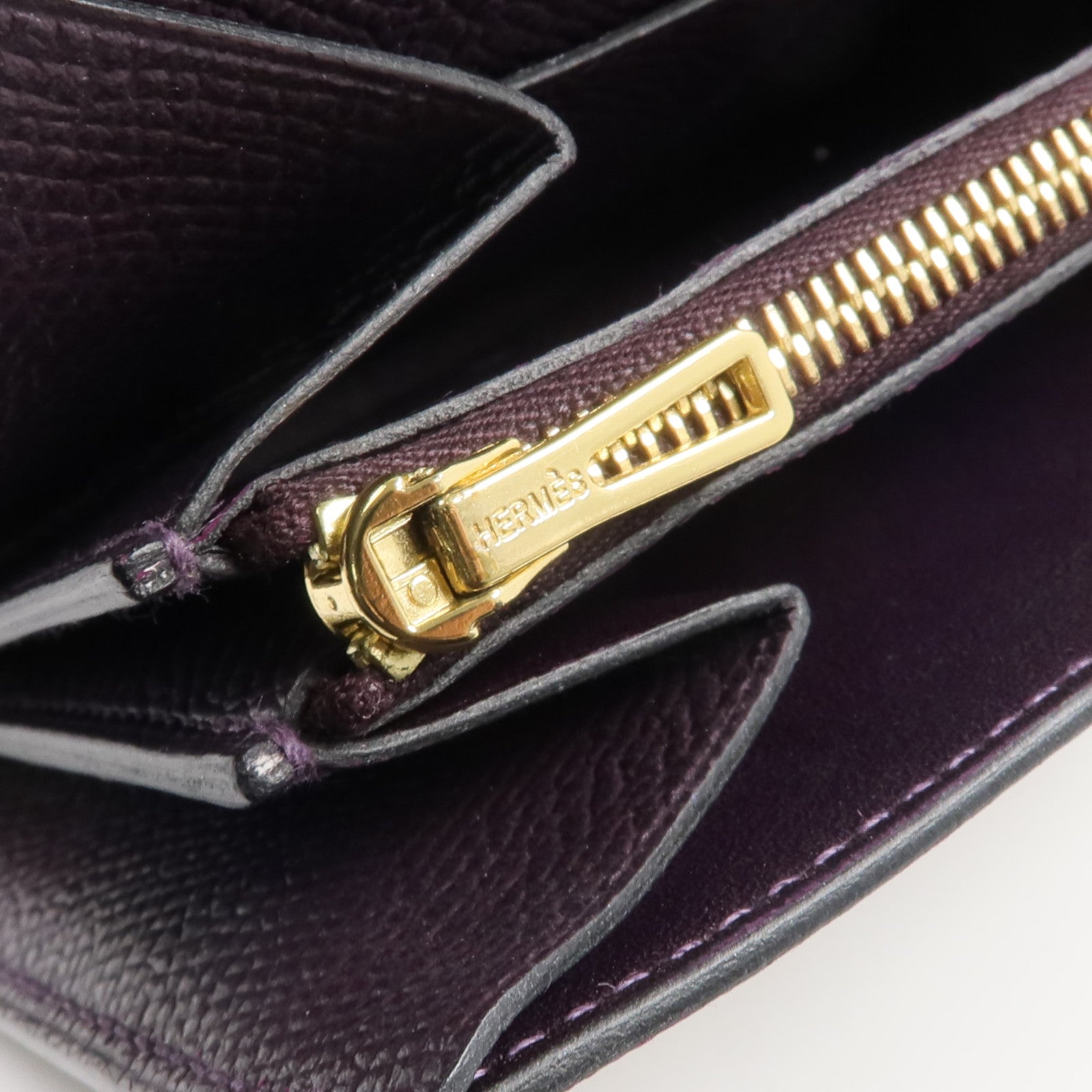 HERMES Epsom皮革Constance Wallet錢包Raisin
