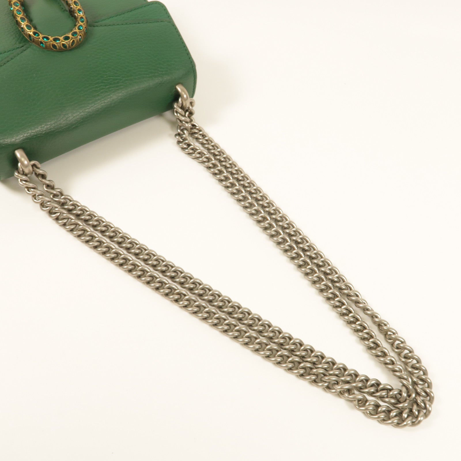 GUCCI GG SHW Dionysus Small Chain Shoulder Bag 421970 Calfskin Leather Green