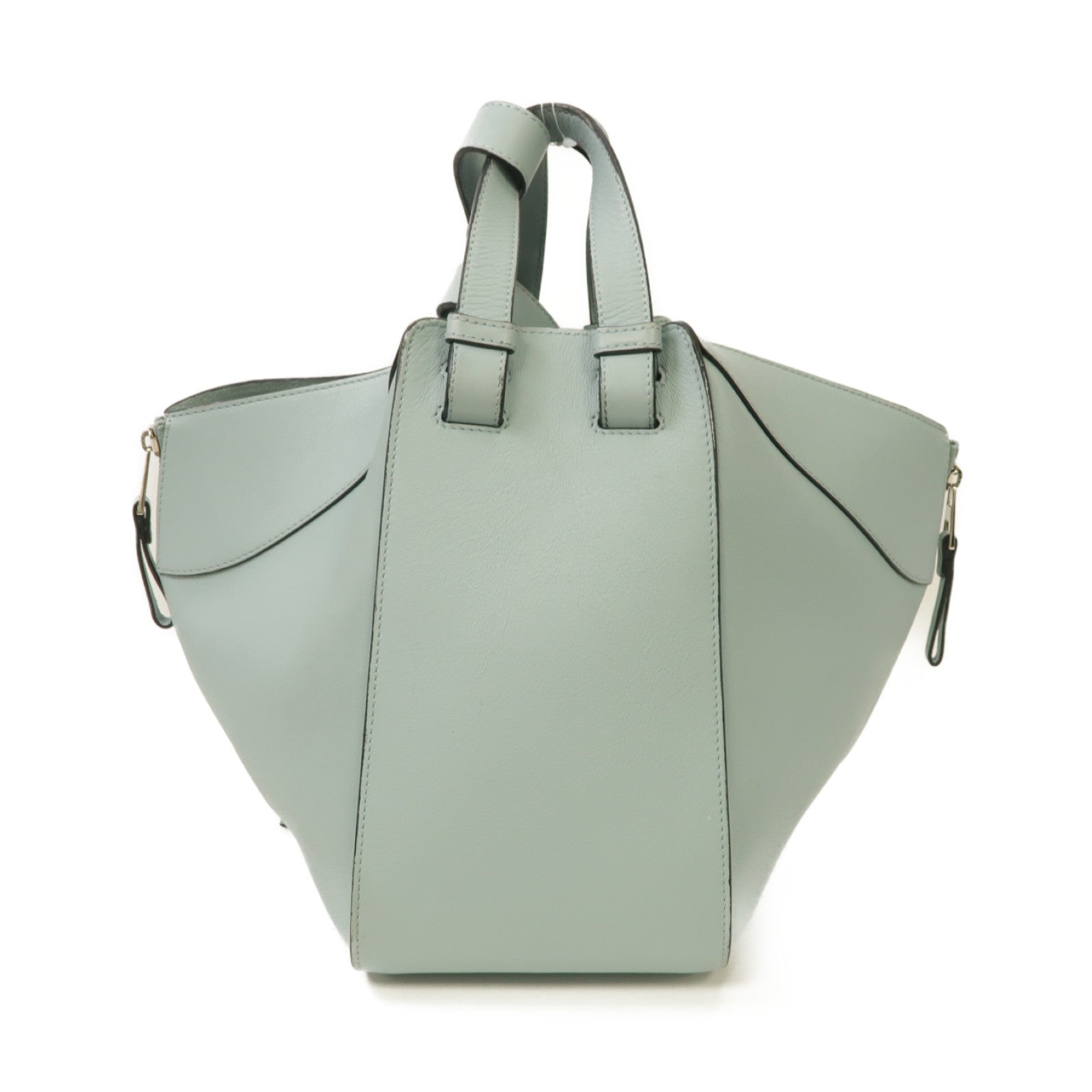 LOEWE 牛皮皮革Hammock銀扣手挽肩背兩用袋淺藍色