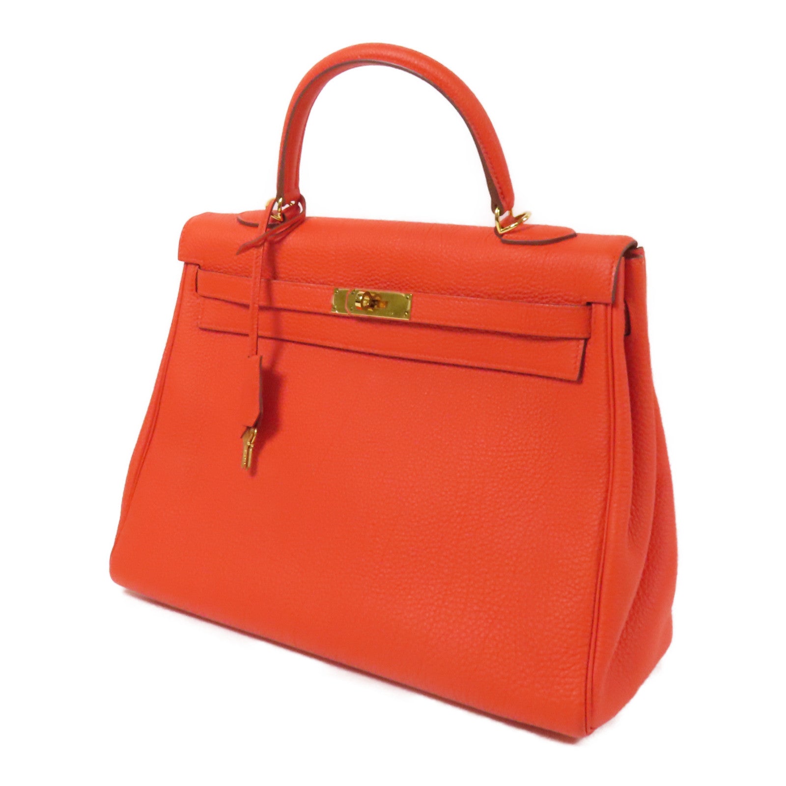 HERMES Togo皮革Kelly 35金扣手挽肩背兩用袋Capucine