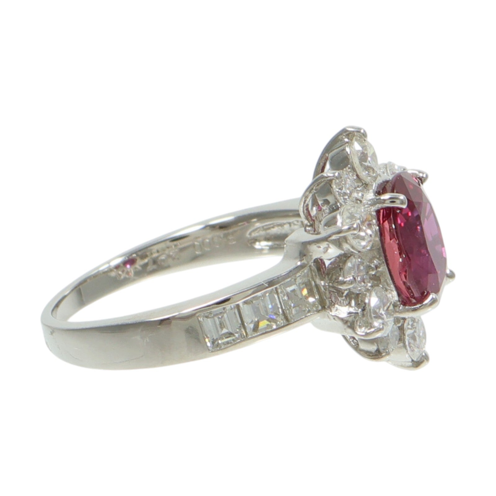 JEWELRY PT900鉑金Ruby Diamond Ring紅寶石/鑽石戒指