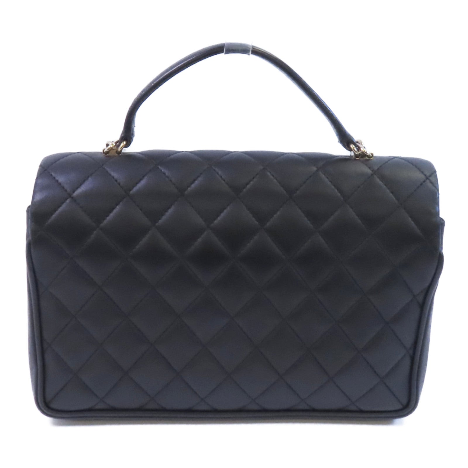 CHANEL 牛皮皮革2Way Shoulder金扣鏈帶手挽肩背兩用袋