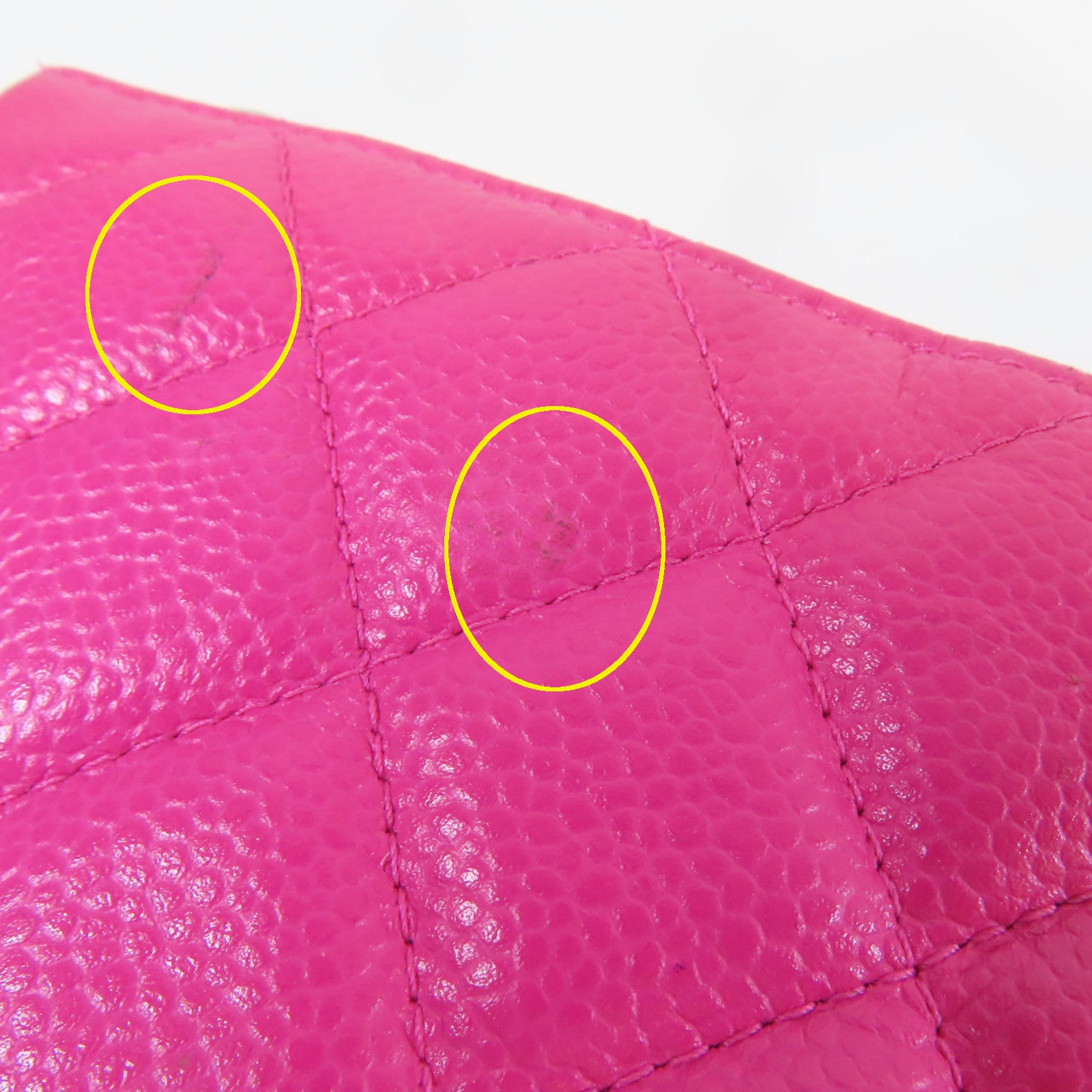CHANEL 【激減優惠】菱格牛皮皮革Clutch銀扣手拿包粉紅色