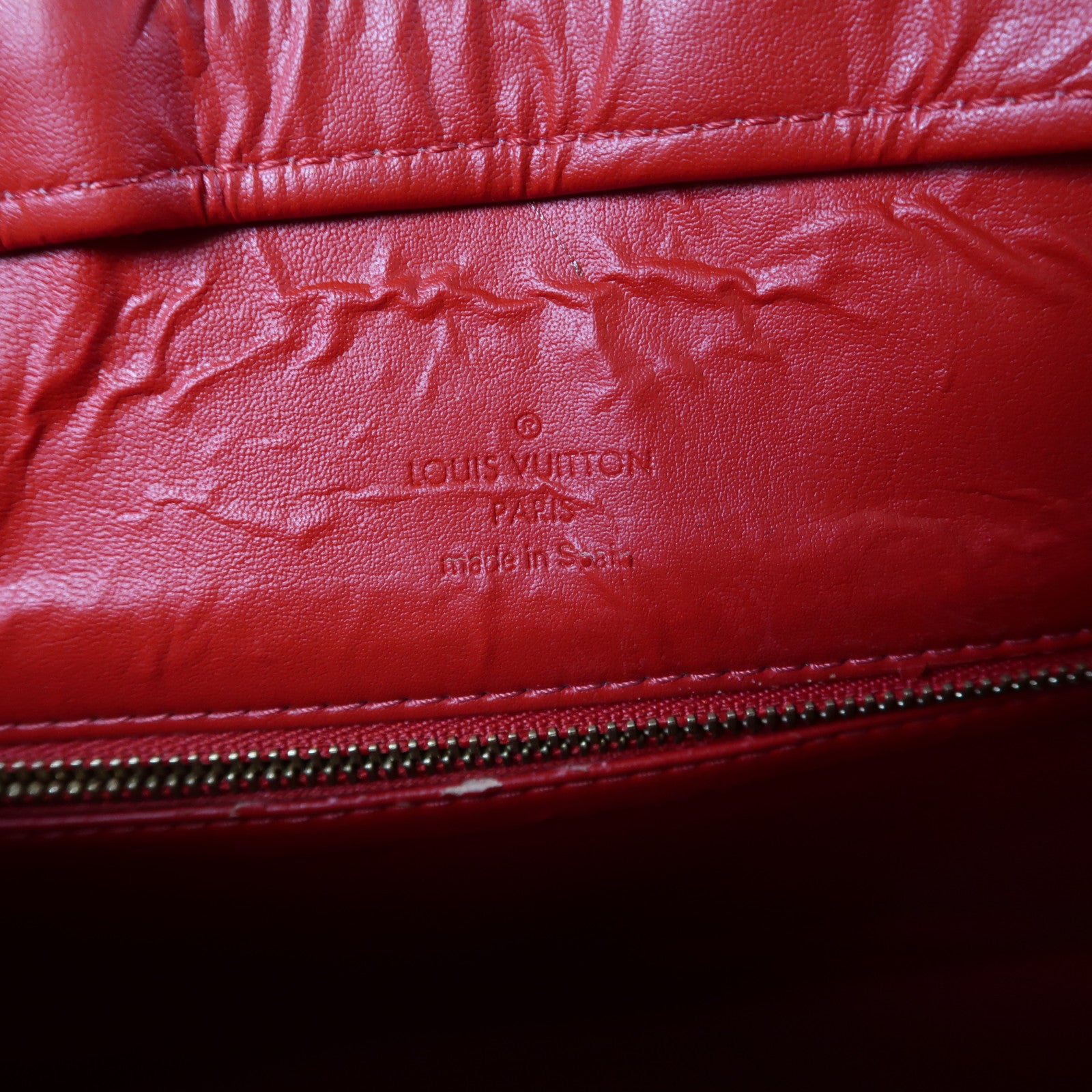 LOUIS VUITTON 【清倉大減價】Vernis Huston 金扣Tote Bag紅色